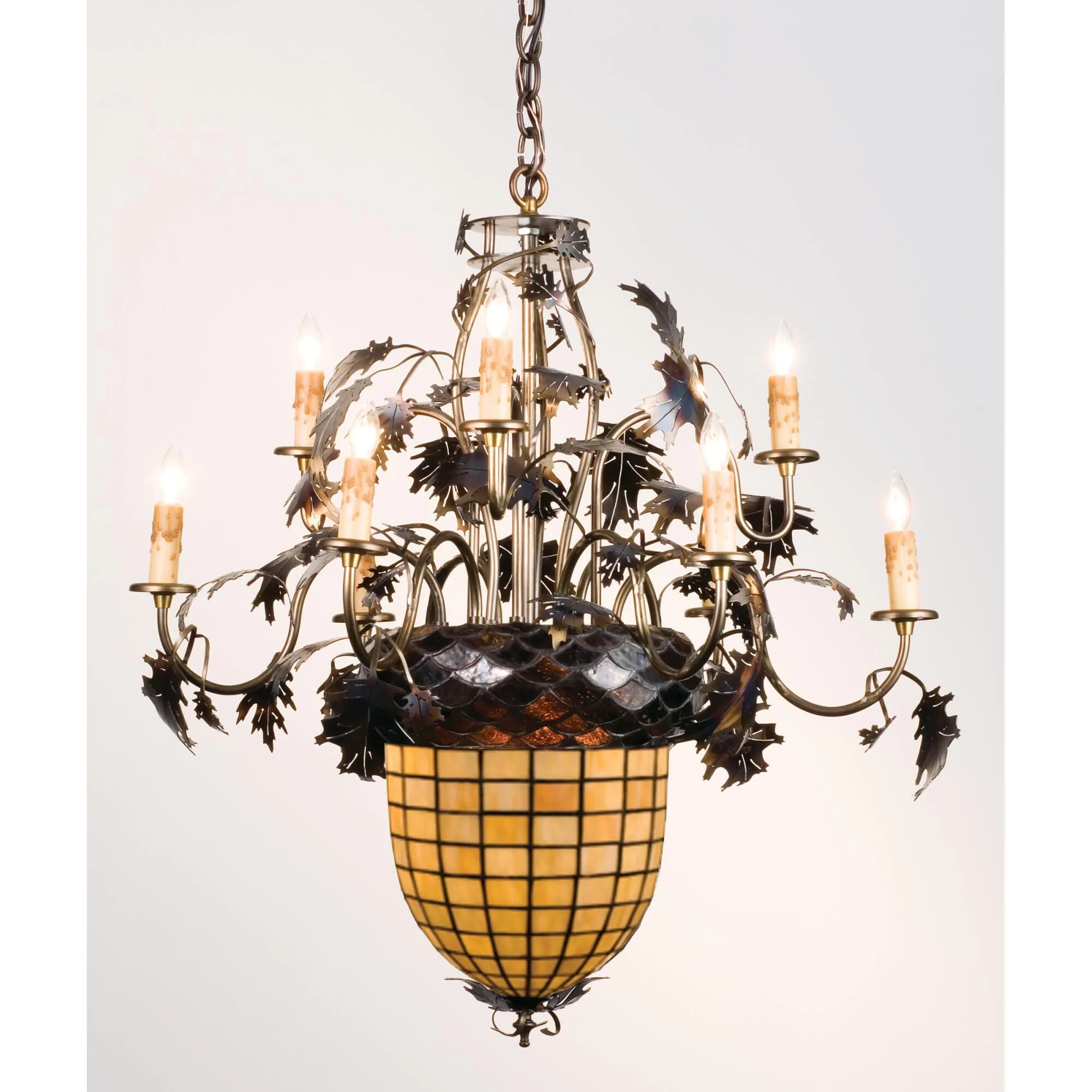 Meyda Lighting Greenbriar Oak 28 Inch 2 Light Chandelier Cp15783 - Image 1