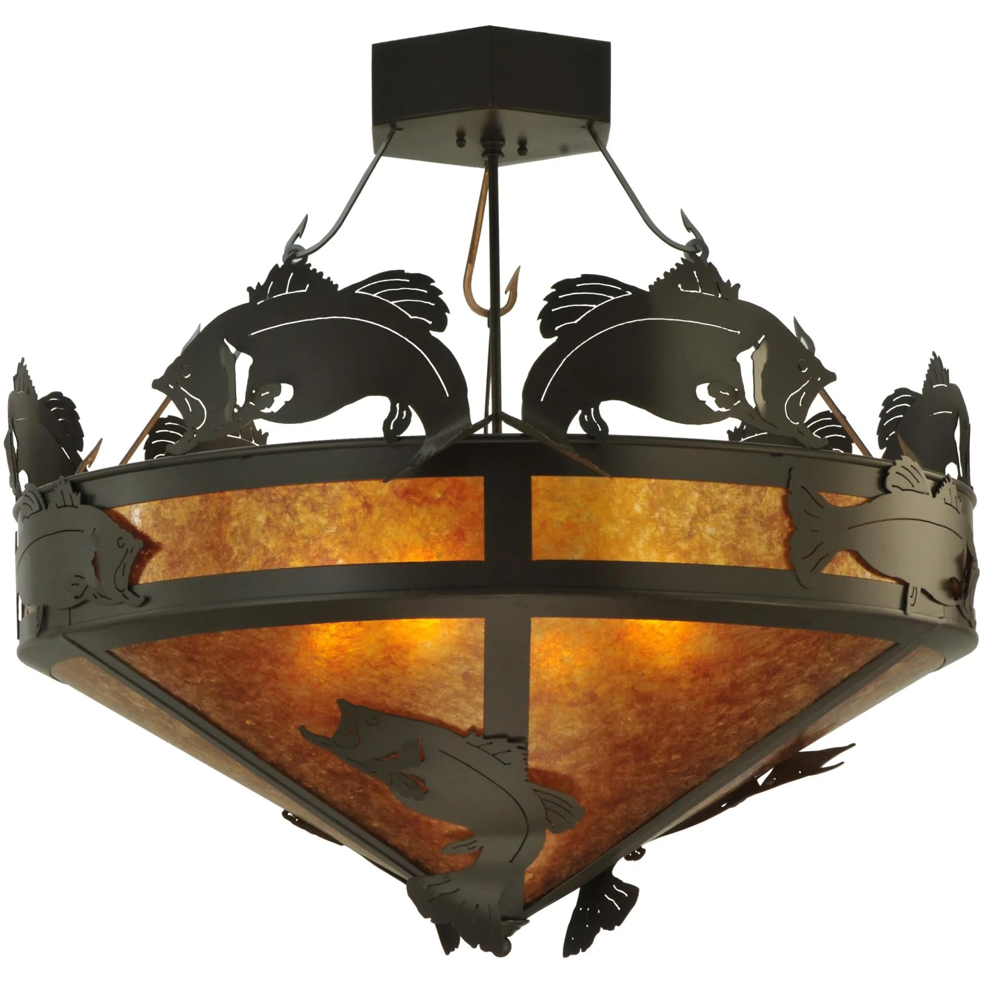 Meyda Lighting Catch Of The Day Bass 37 Inch 4 Light Semi Flush Mount Cp16852 - Image 1