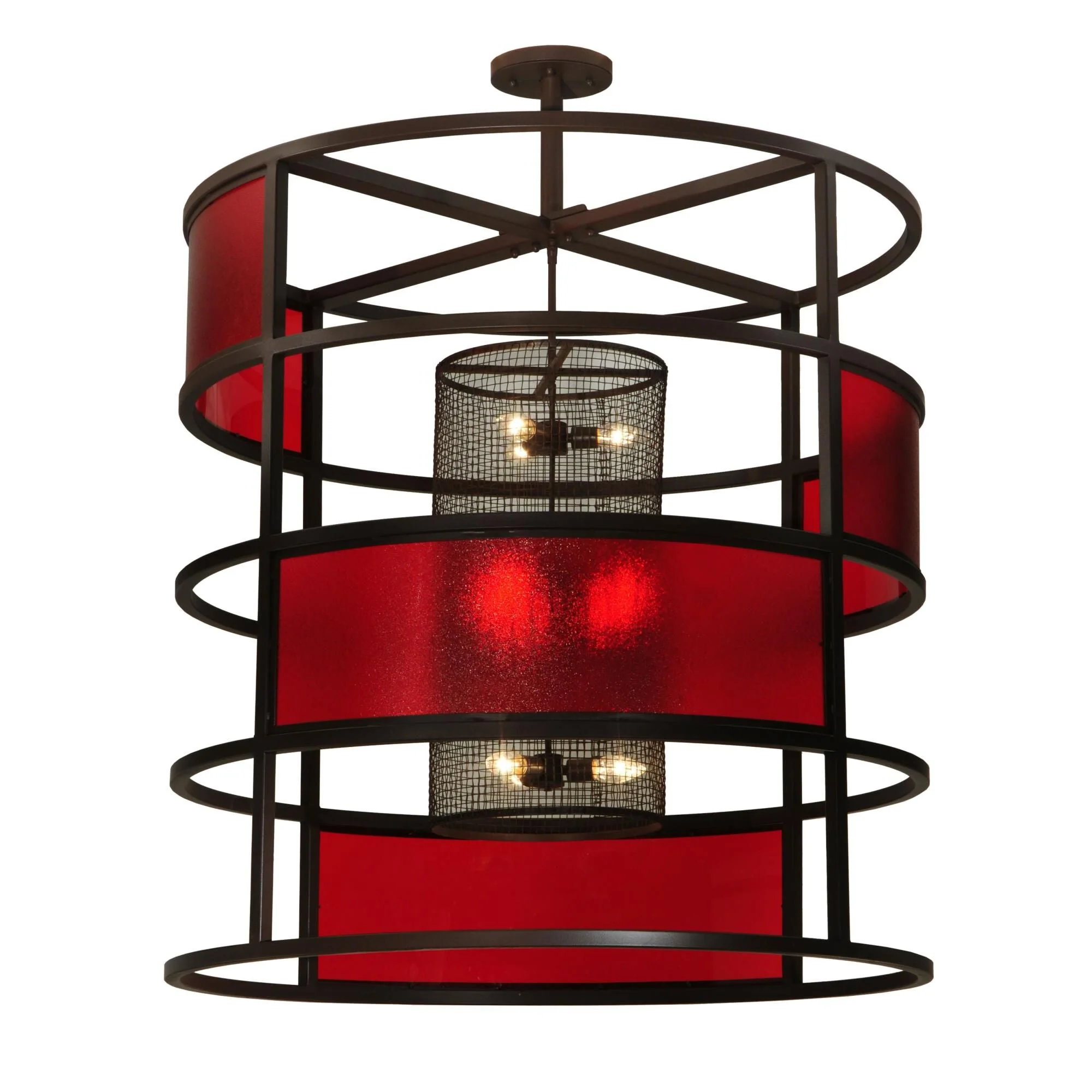 Meyda Lighting Tavern Red Block 48 Inch Large Pendant Cp17298 - Image 1