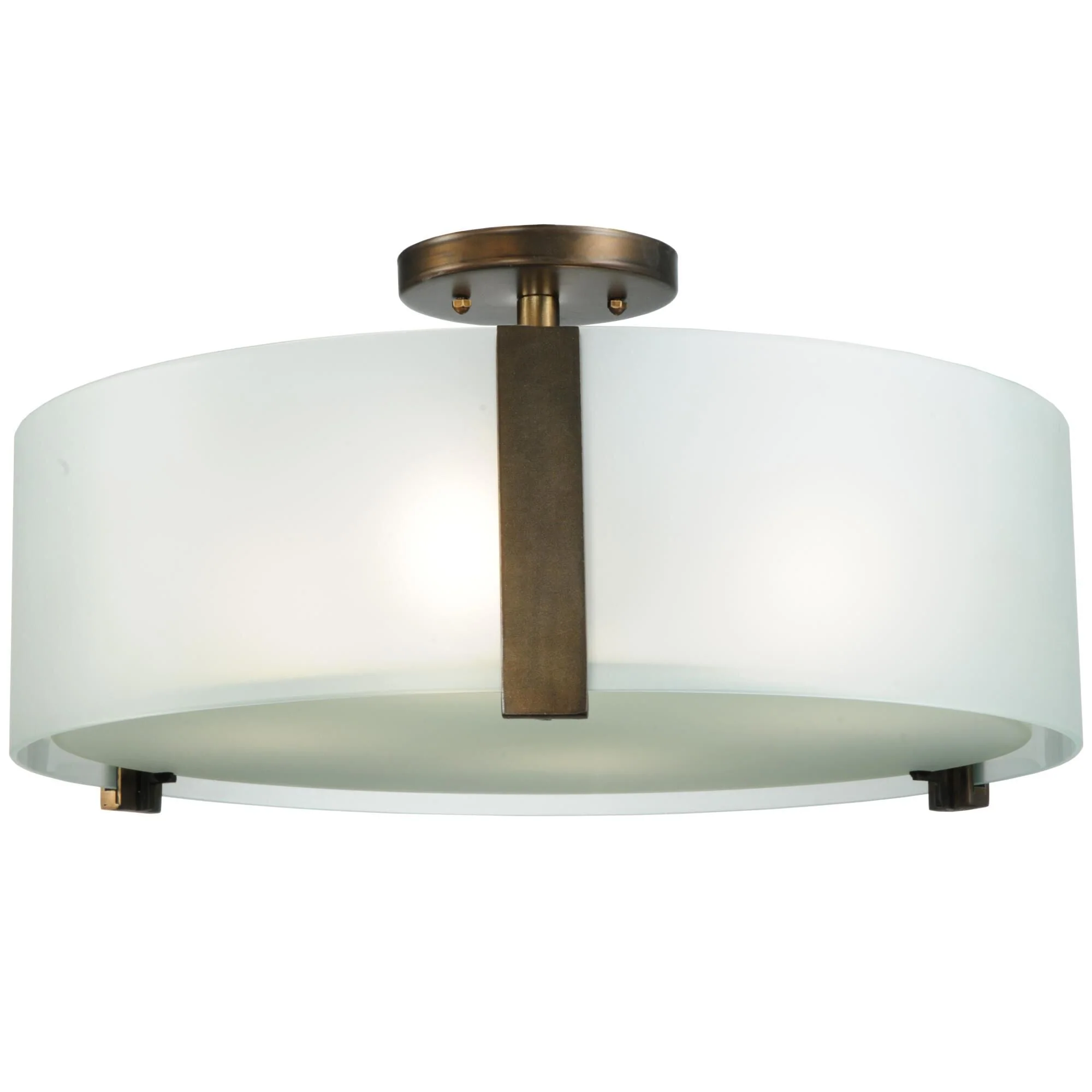 Meyda Lighting Cilindro Frost 18 Inch 4 Light Semi Flush Mount Cp17396 - Image 1