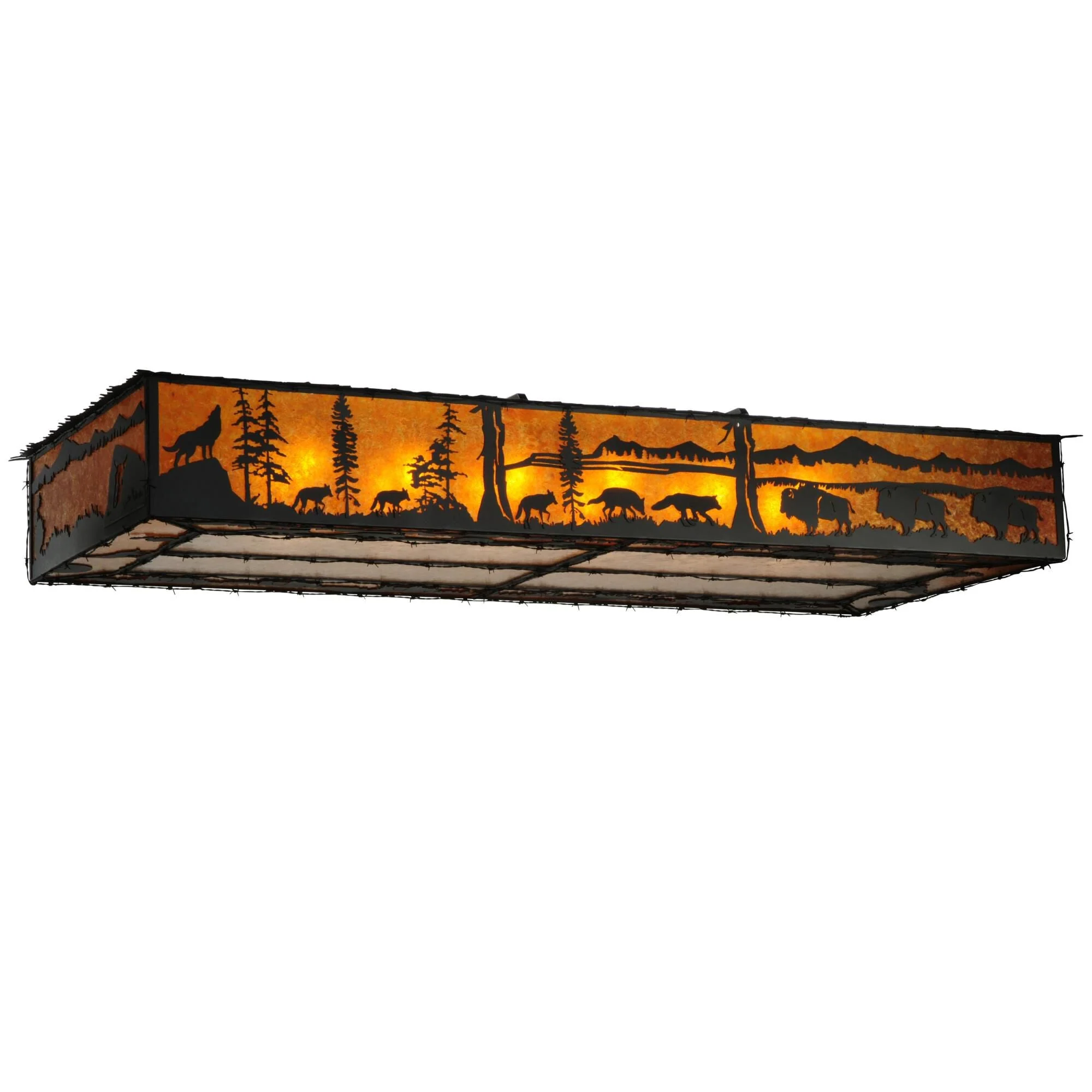 Meyda Lighting Wildlife At Dusk 81 Inch 12 Light Flush Mount Cp17963 - Image 1