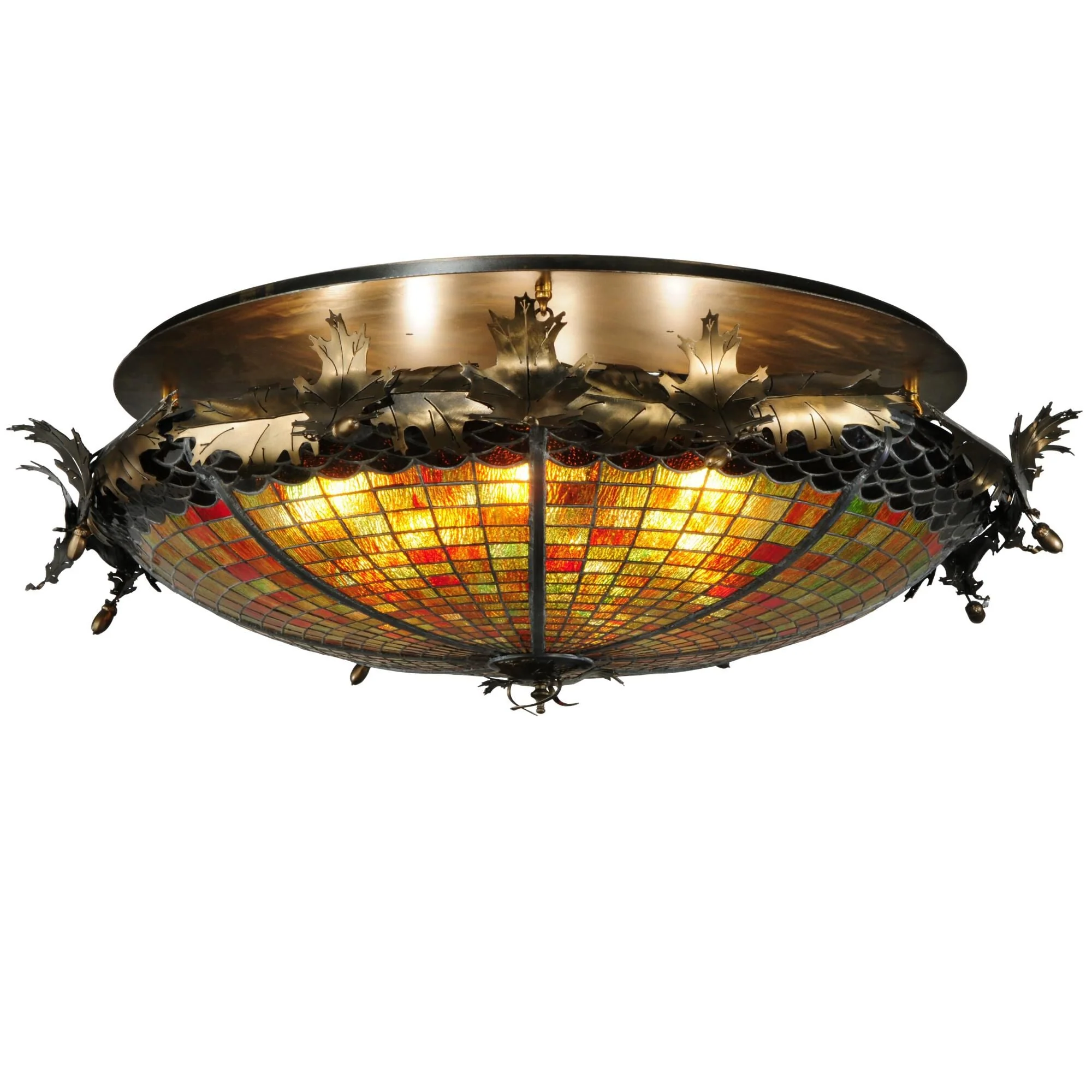 Meyda Lighting Greenbriar Oak 44 Inch 6 Light Semi Flush Mount Cp18202 - Image 1