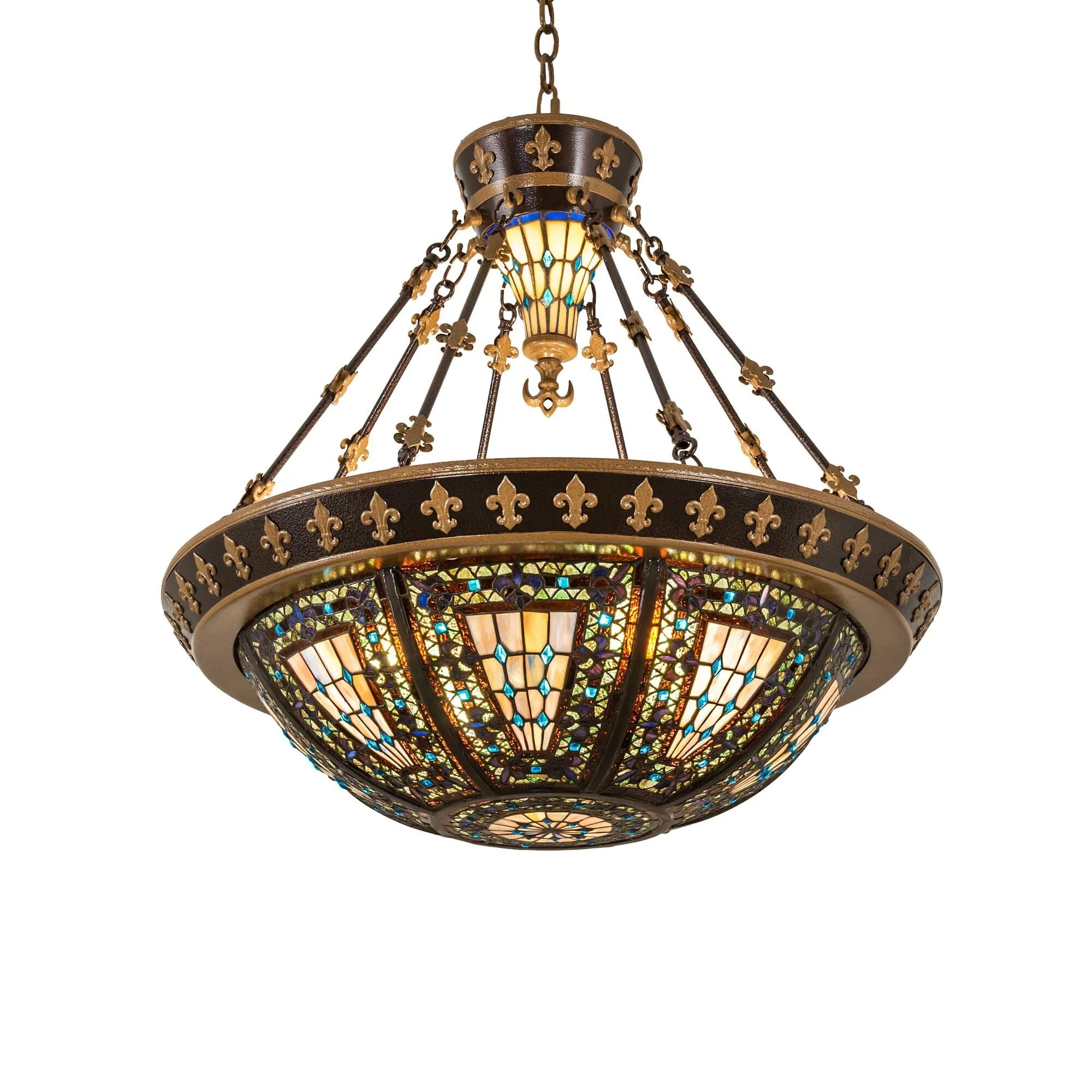 Meyda Lighting Fleur De Lis 28 Inch Large Pendant Cp28670 - Image 1