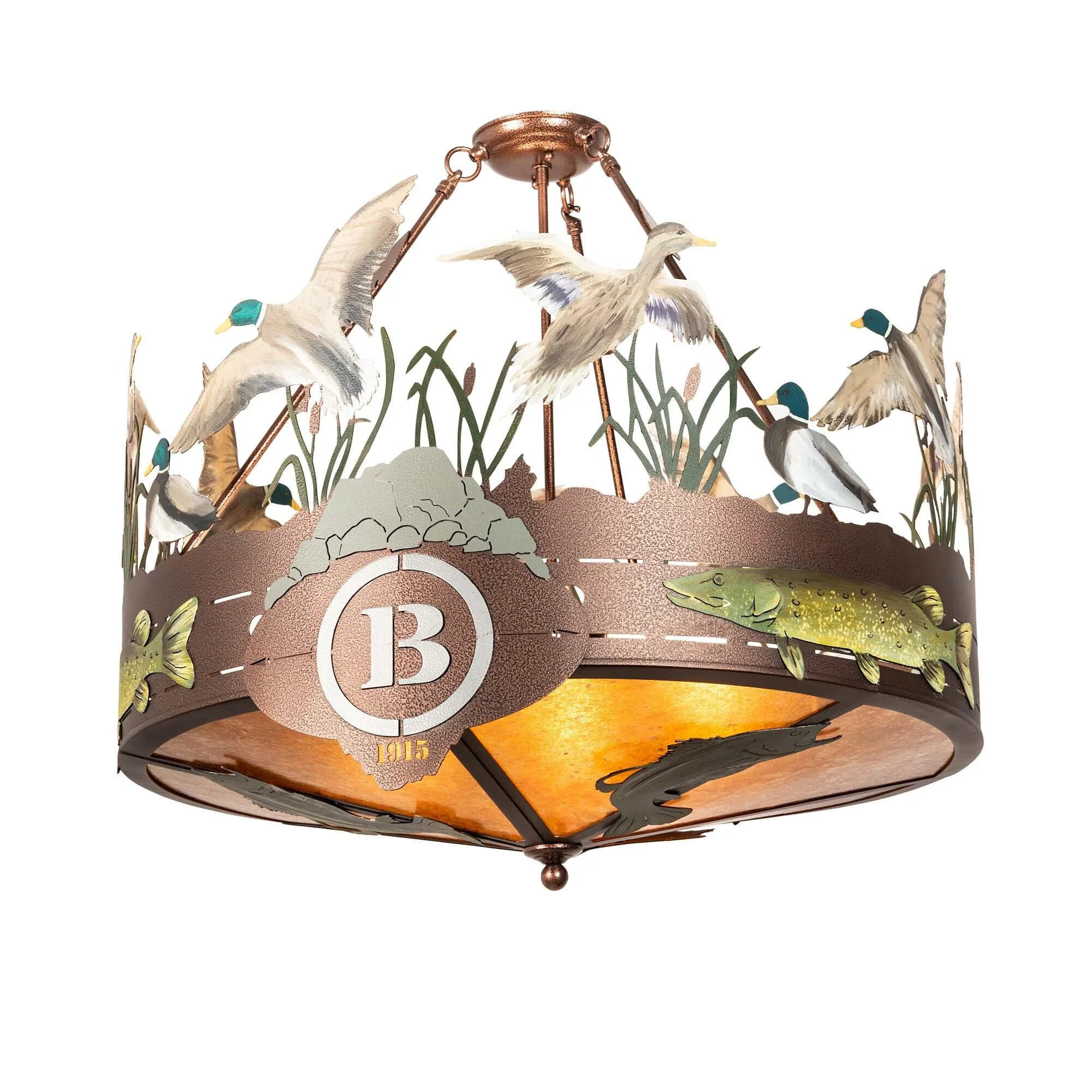 Meyda Lighting Boulders 30 Inch 6 Light Semi Flush Mount Cp746144 - Image 1
