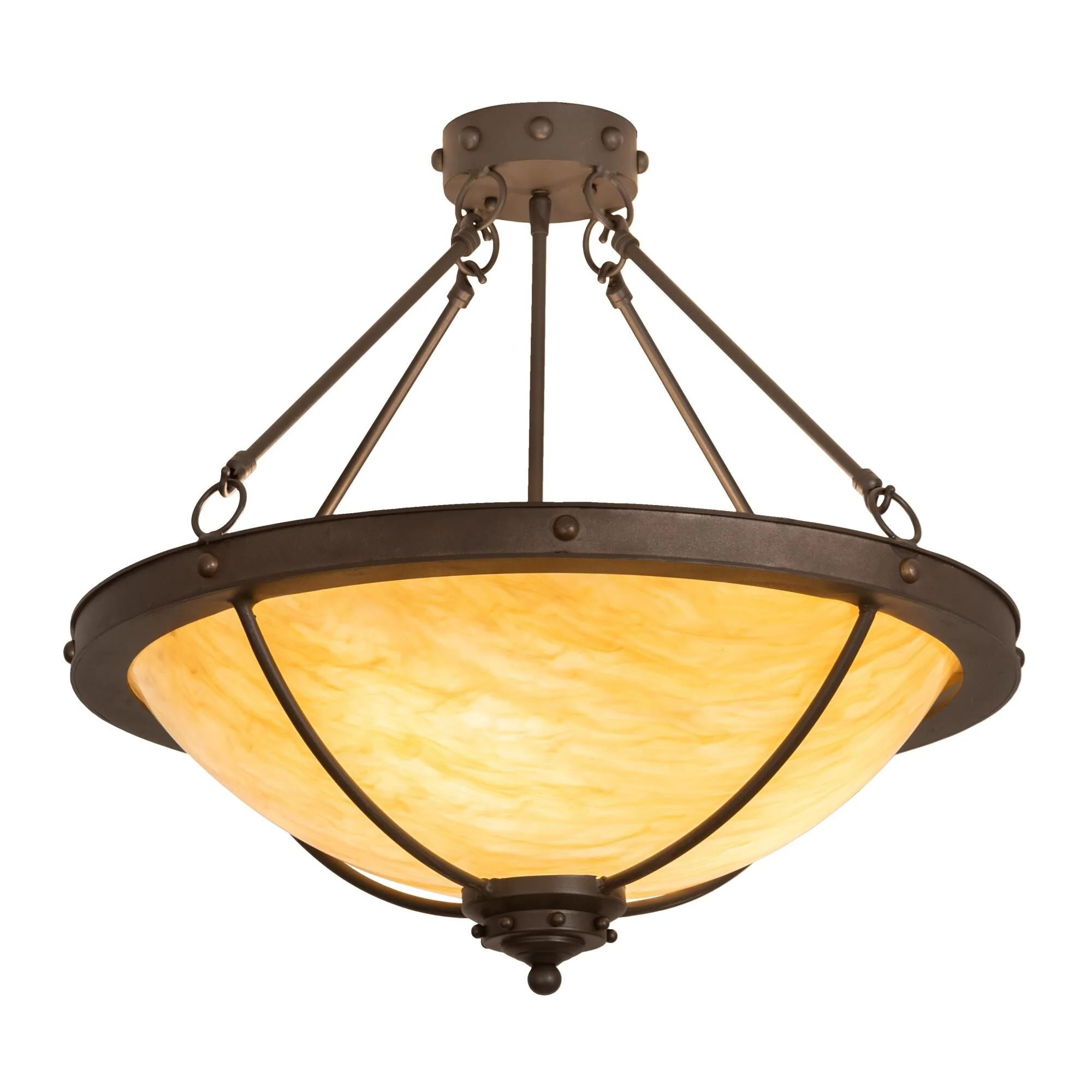 Meyda Lighting Freya 24 Inch 3 Light Semi Flush Mount Cp746128 - Image 1