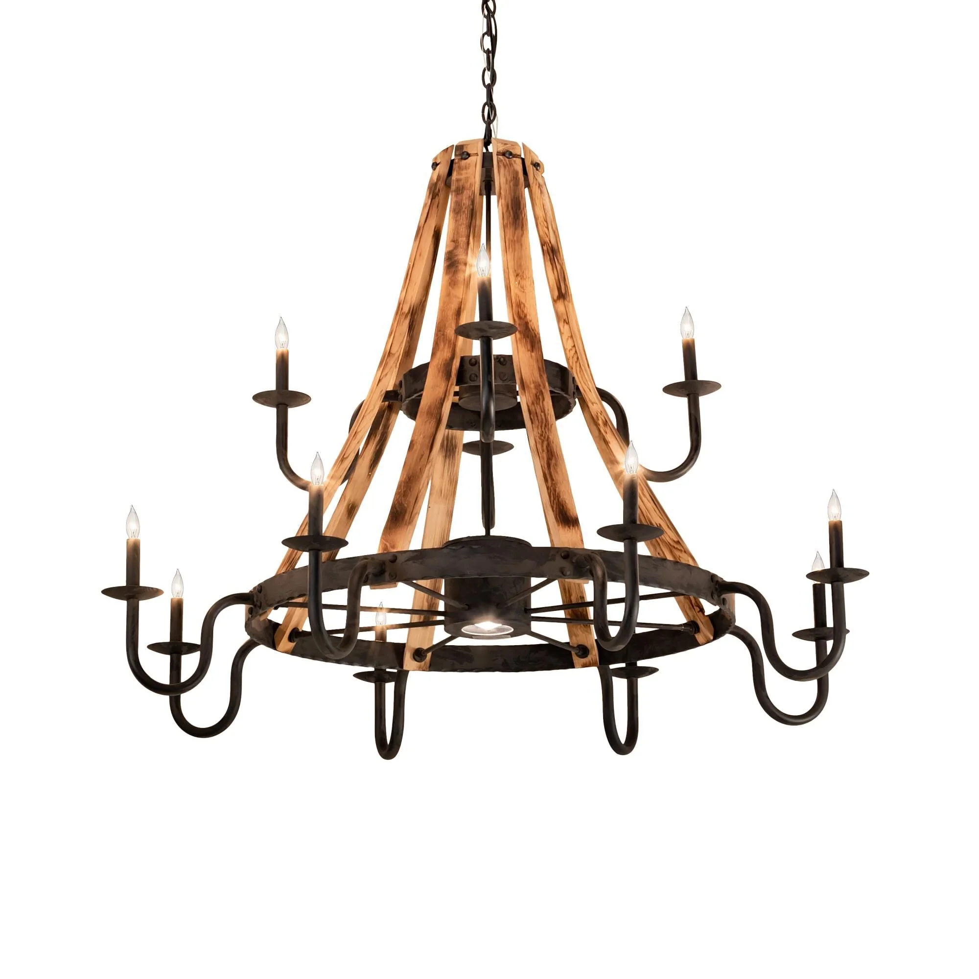 Meyda Lighting Barrel Stave 54 Inch 12 Light Chandelier Cp744352 - Image 1