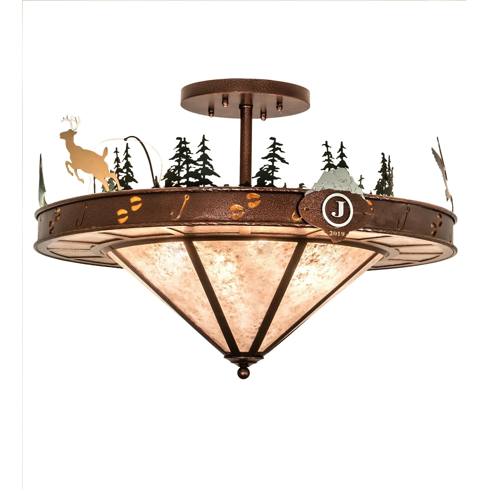 Meyda Lighting Wildlife 32 Inch 6 Light Semi Flush Mount Cp746120 - Image 1