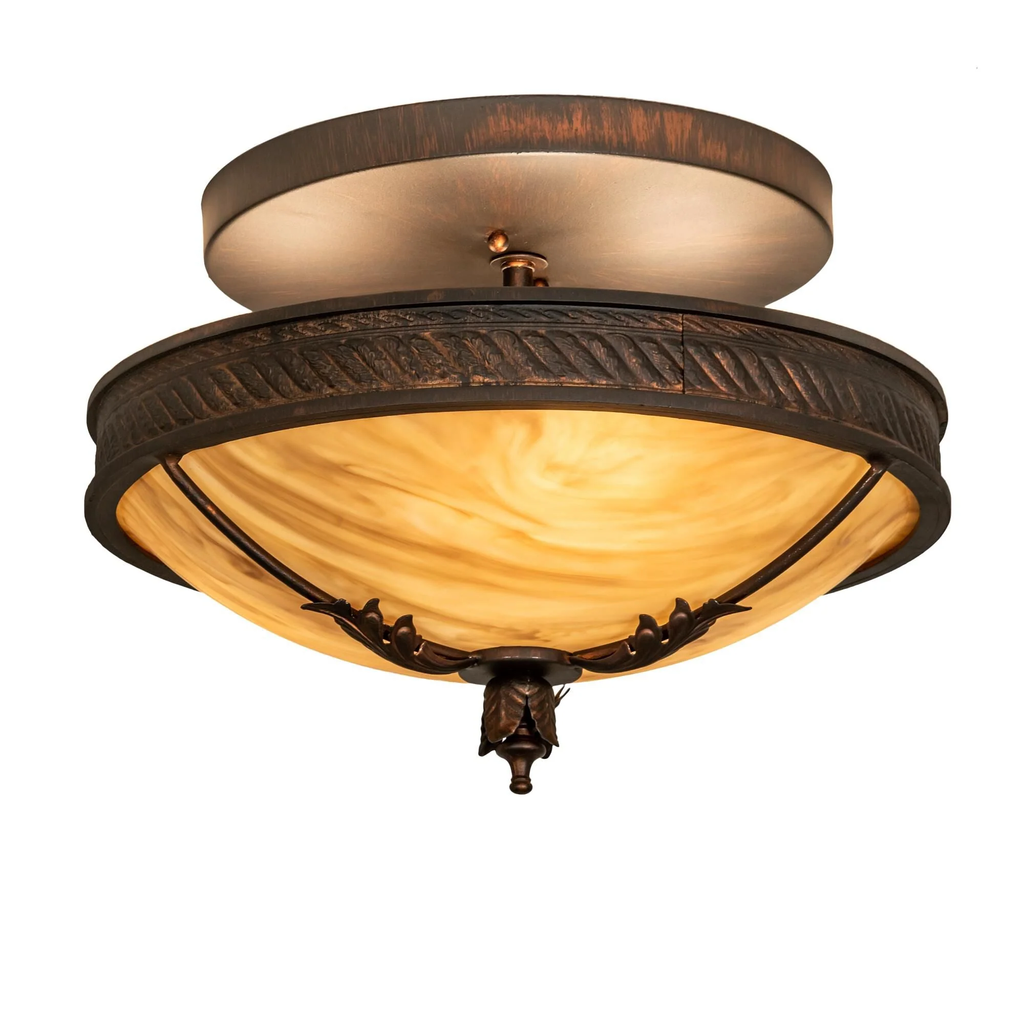 Meyda Lighting Hoja 15 Inch 3 Light Semi Flush Mount Cp746053 - Image 1