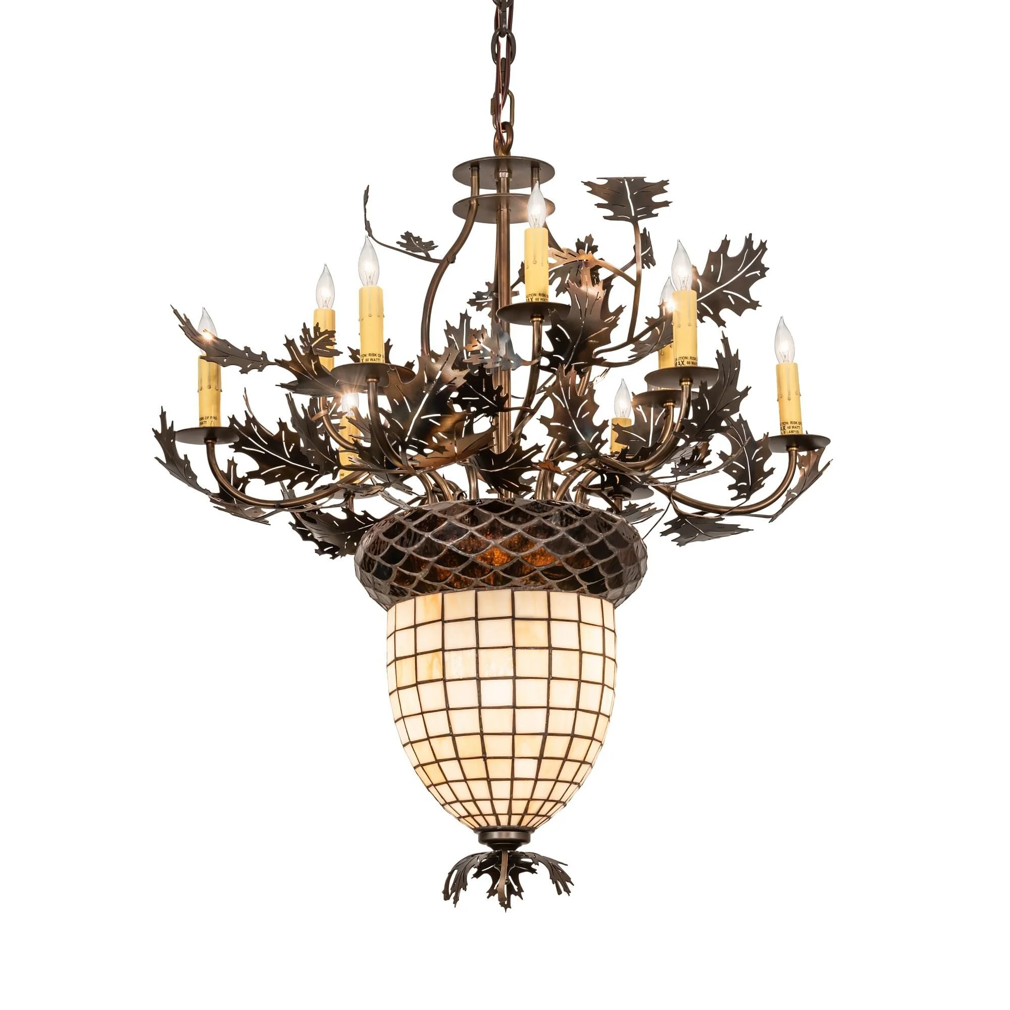 Meyda Lighting Oak Leaf And Acorn 34 Inch Chandelier Cp744274 - Image 1
