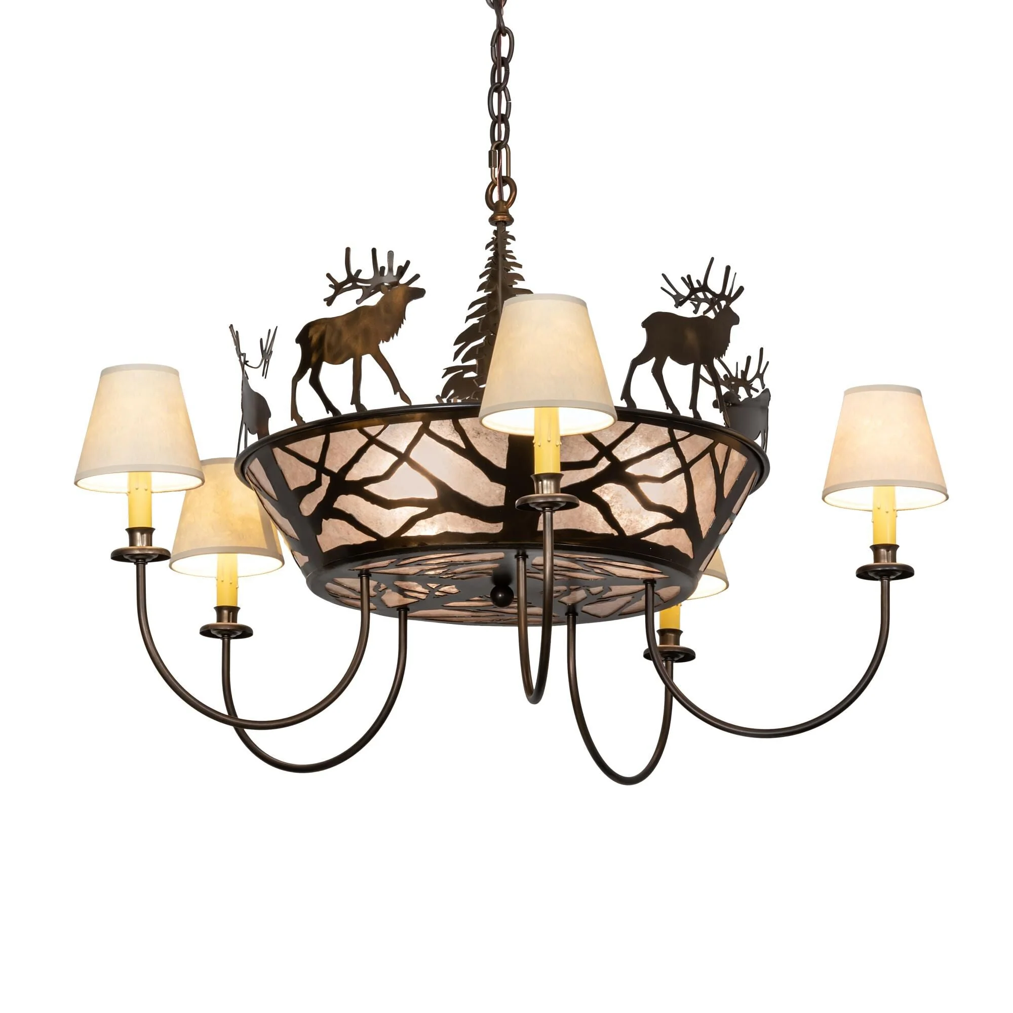Meyda Lighting Elk On The Loose 35 Inch 6 Light Chandelier Cp744180 - Image 1