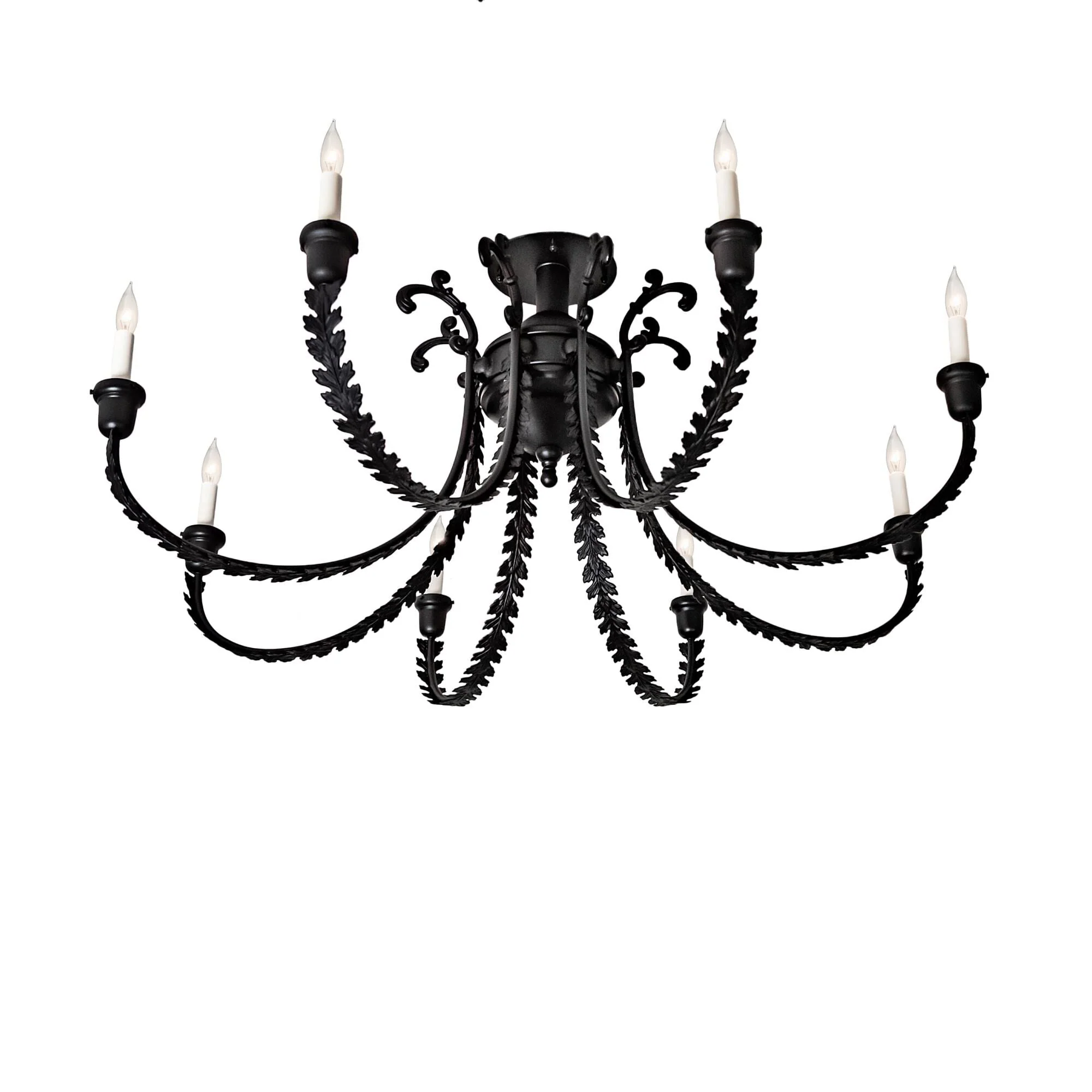 Meyda Lighting Oak Bough 50 Inch 8 Light Semi Flush Mount Cp746139 - Image 1