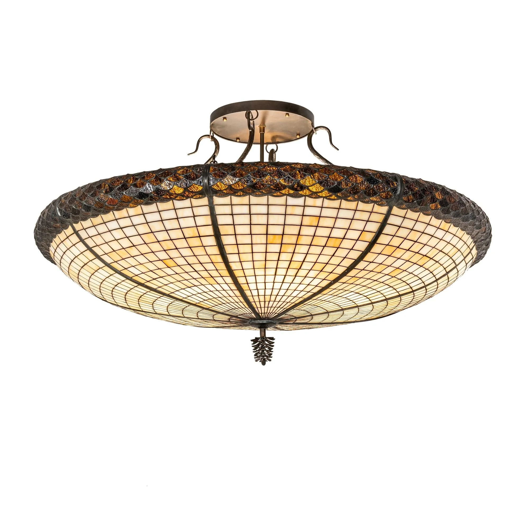 Meyda Lighting Pinecone 42 Inch 6 Light Semi Flush Mount Cp746122 - Image 1