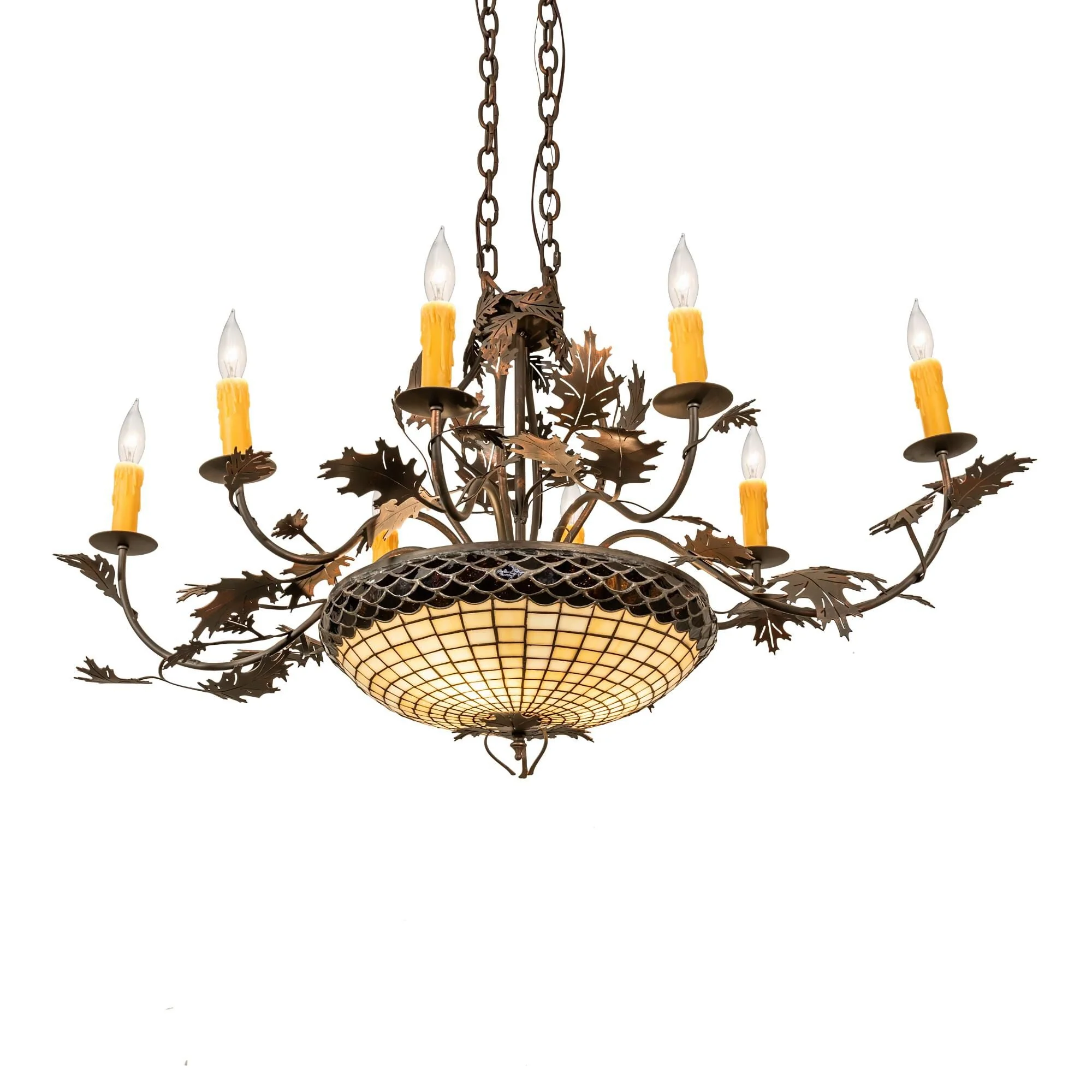 Meyda Lighting Greenbriar Oak 48 Inch 8 Light Chandelier Cp744167 - Image 1