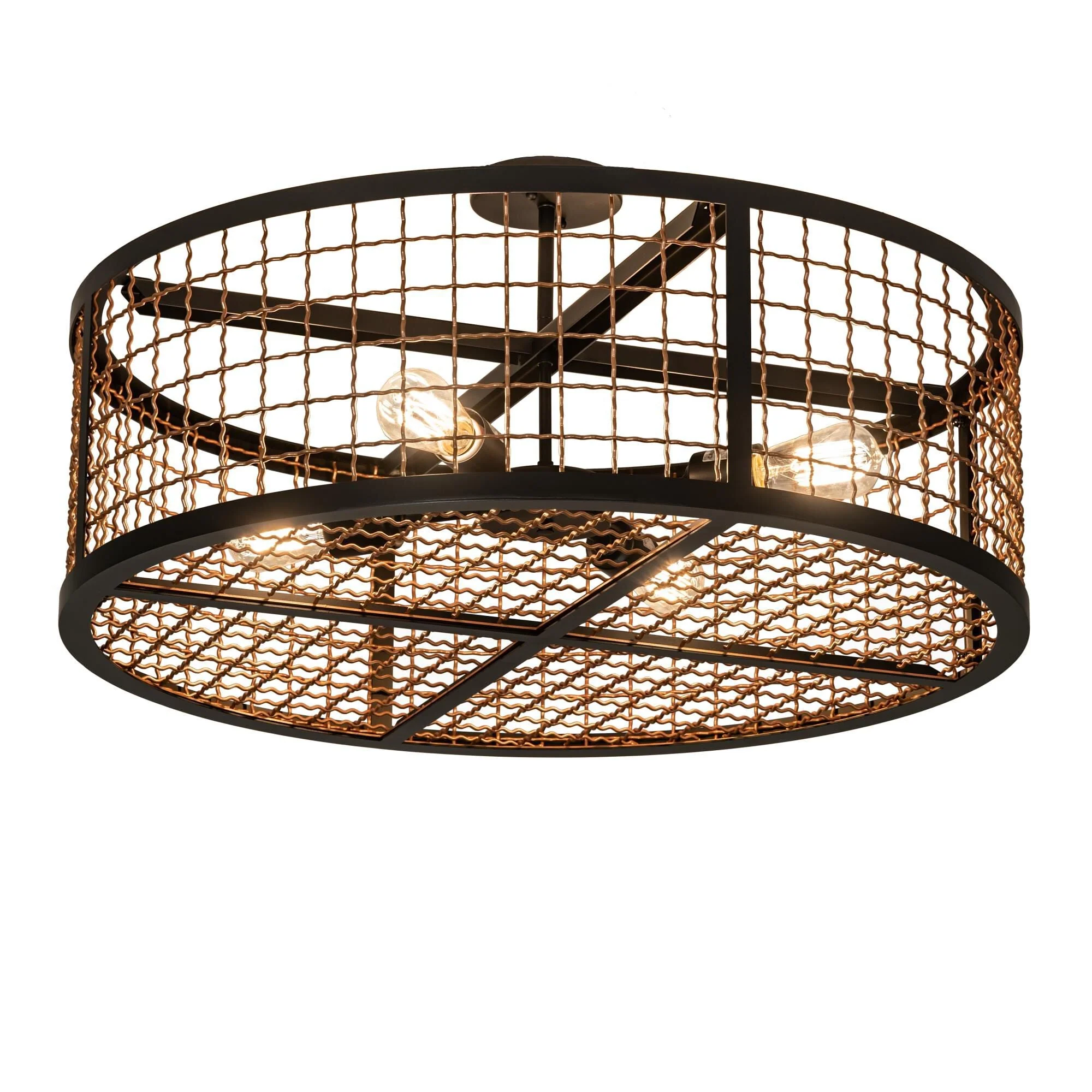 Meyda Lighting Paloma Golpe 30 Inch 4 Light Led Semi Flush Mount Cp746077 - Image 1