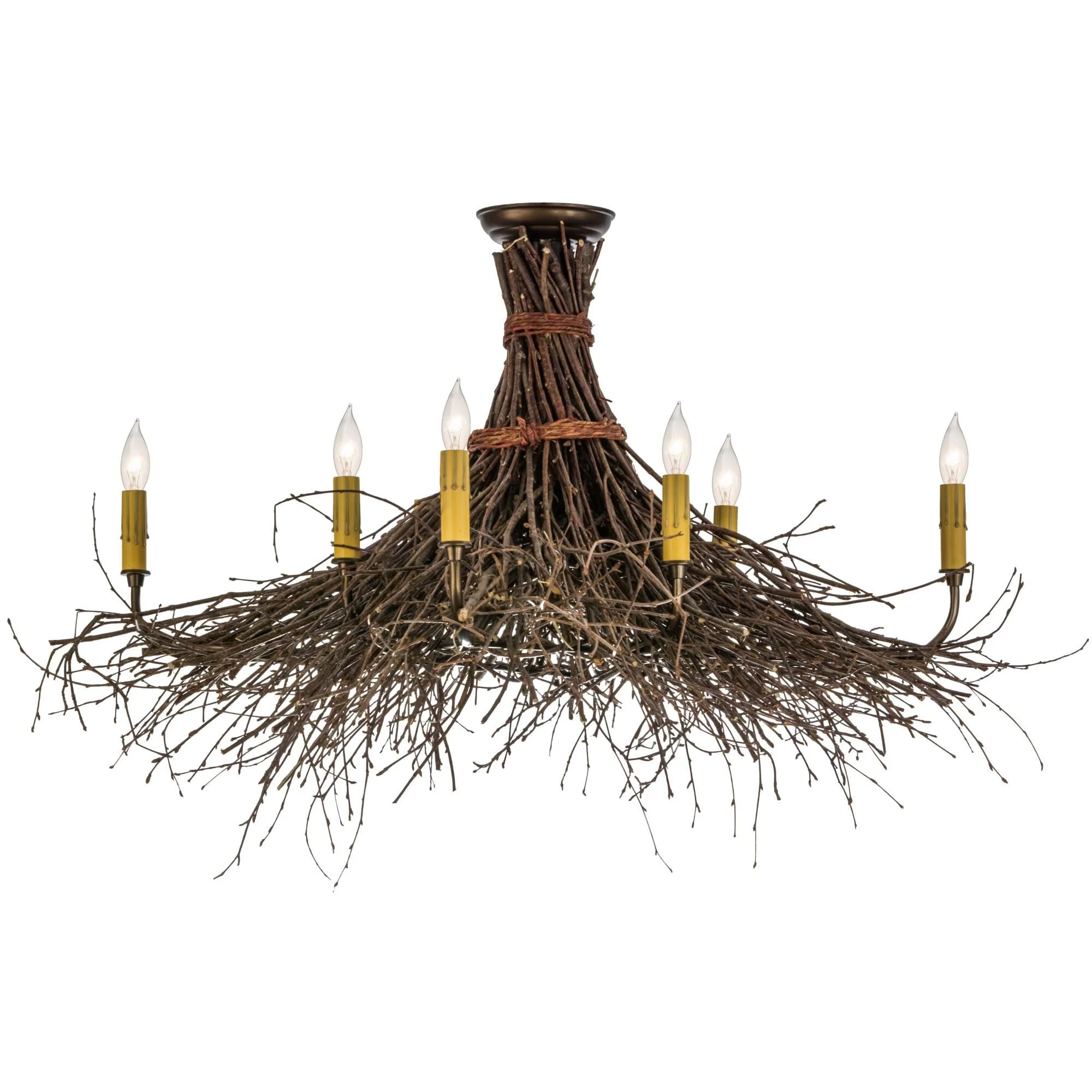 Meyda Lighting Twigs 36 Inch 8 Light Semi Flush Mount Cp36731 - Image 1