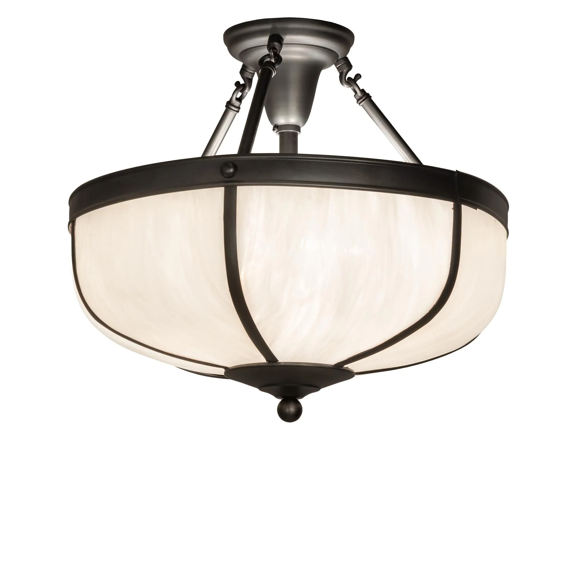 Meyda Lighting Arts And Crafts 18 Inch 3 Light Semi Flush Mount Cp746075 - Image 1