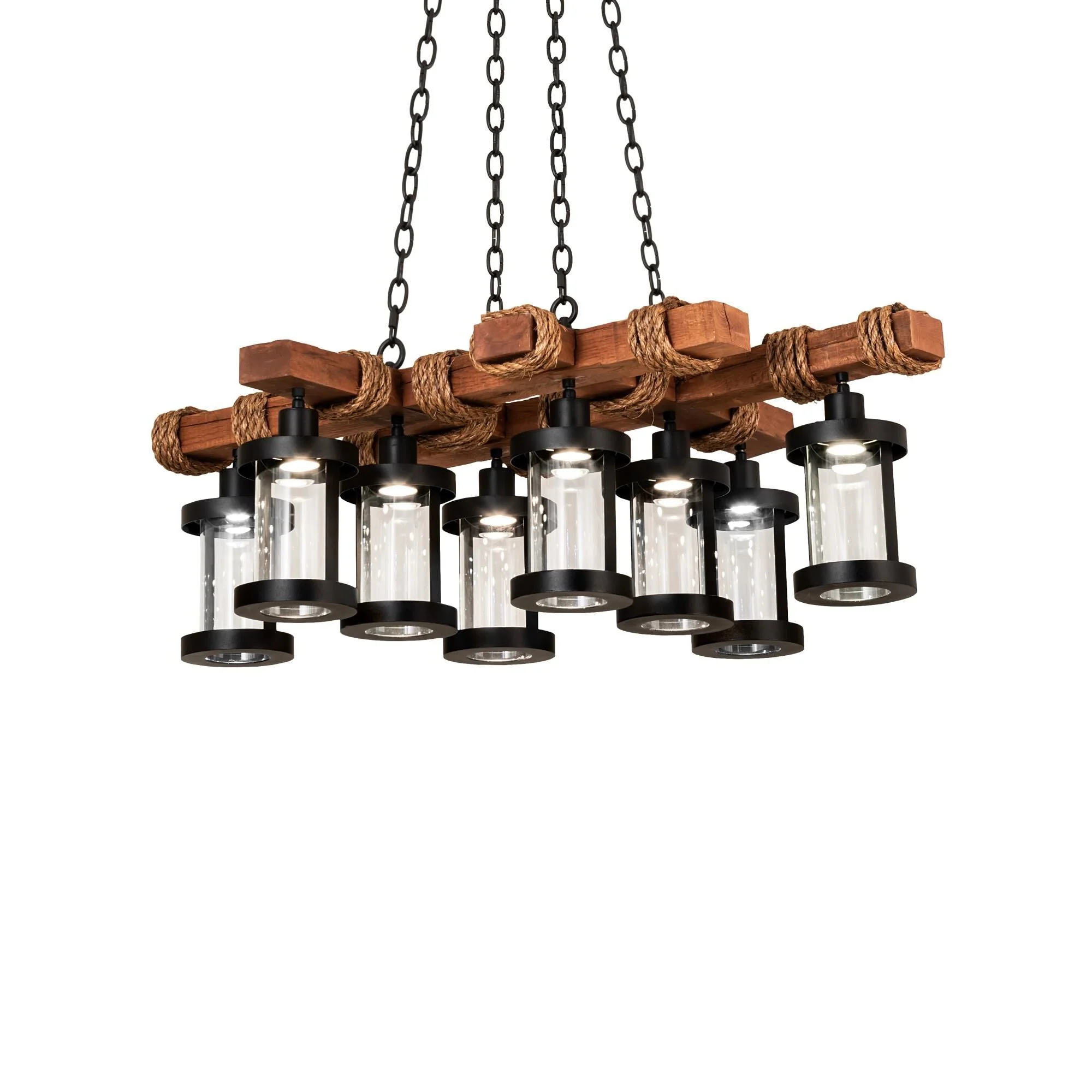 Meyda Lighting Wood Beam 42 Inch Led Chandelier Cp744111 - Image 1