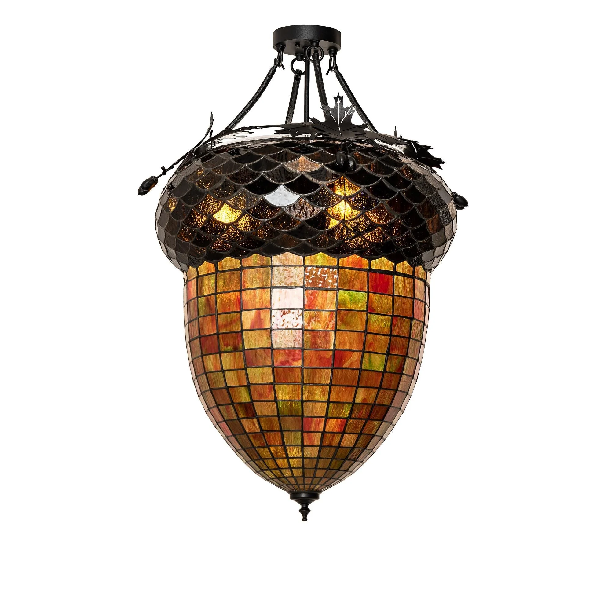 Meyda Lighting Greenbriar Oak 22 Inch 3 Light Led Semi Flush Mount Cp746156 - Image 1