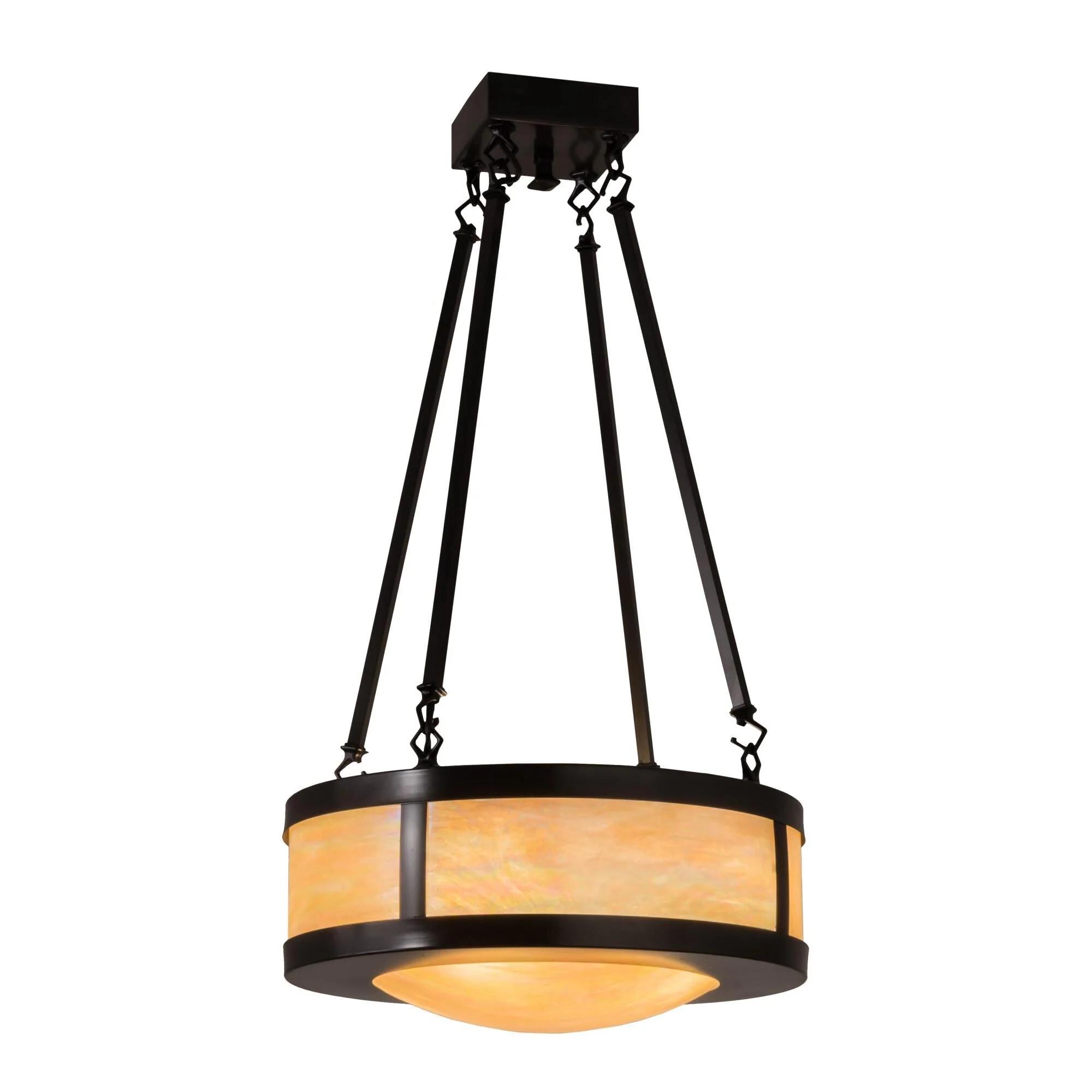 Meyda Lighting Arts And Crafts Mission 18 Inch 4 Light Semi Flush Mount Cp37361 - Image 1