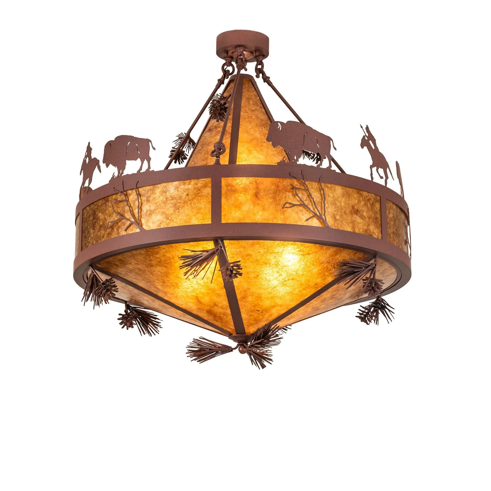 Meyda Lighting High Plains Rider And The Herd 36 Inch Large Pendant Cp745431 - Image 1