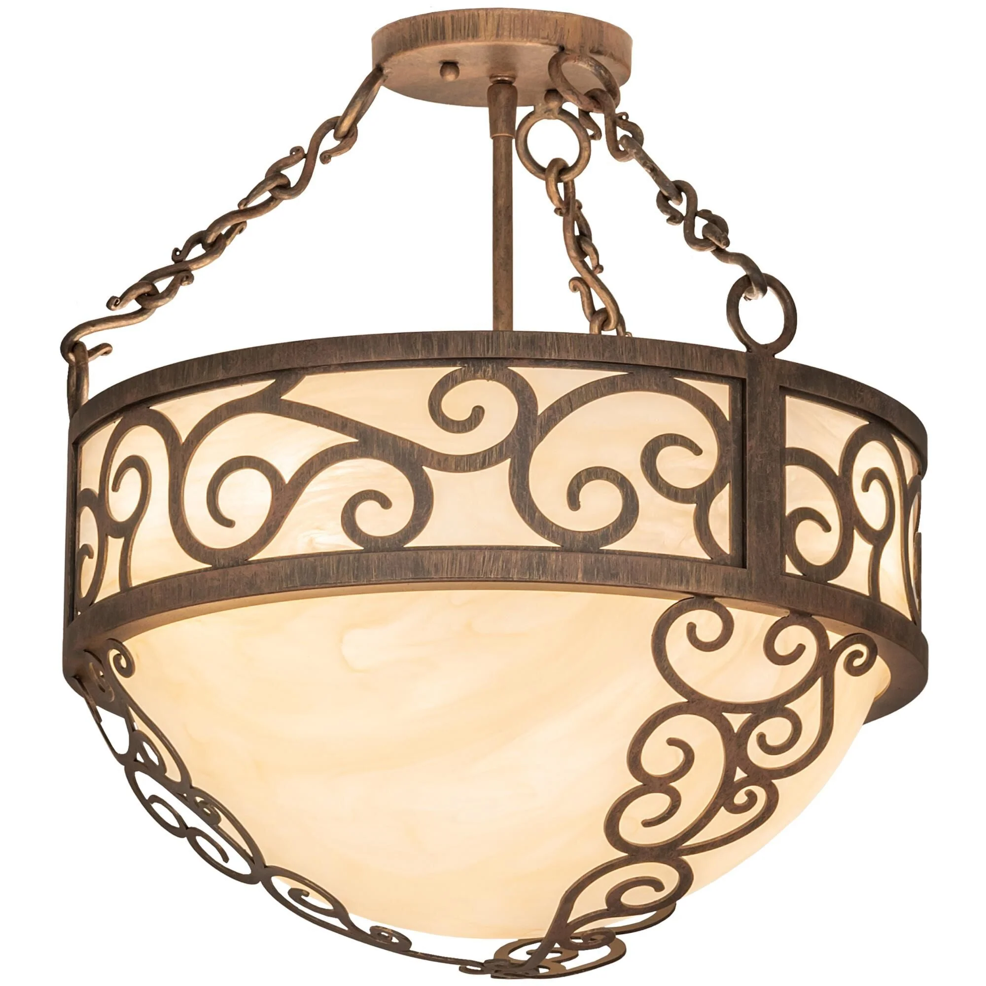 Meyda Lighting Lilliana 16 Inch 3 Light Semi Flush Mount Cp746094 - Image 1