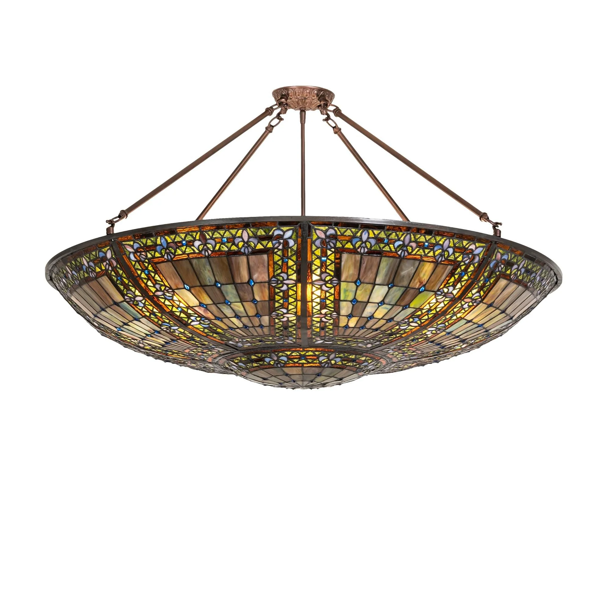 Meyda Lighting Fleur De Lis 40 Inch 8 Light Semi Flush Mount Cp780158 - Image 1