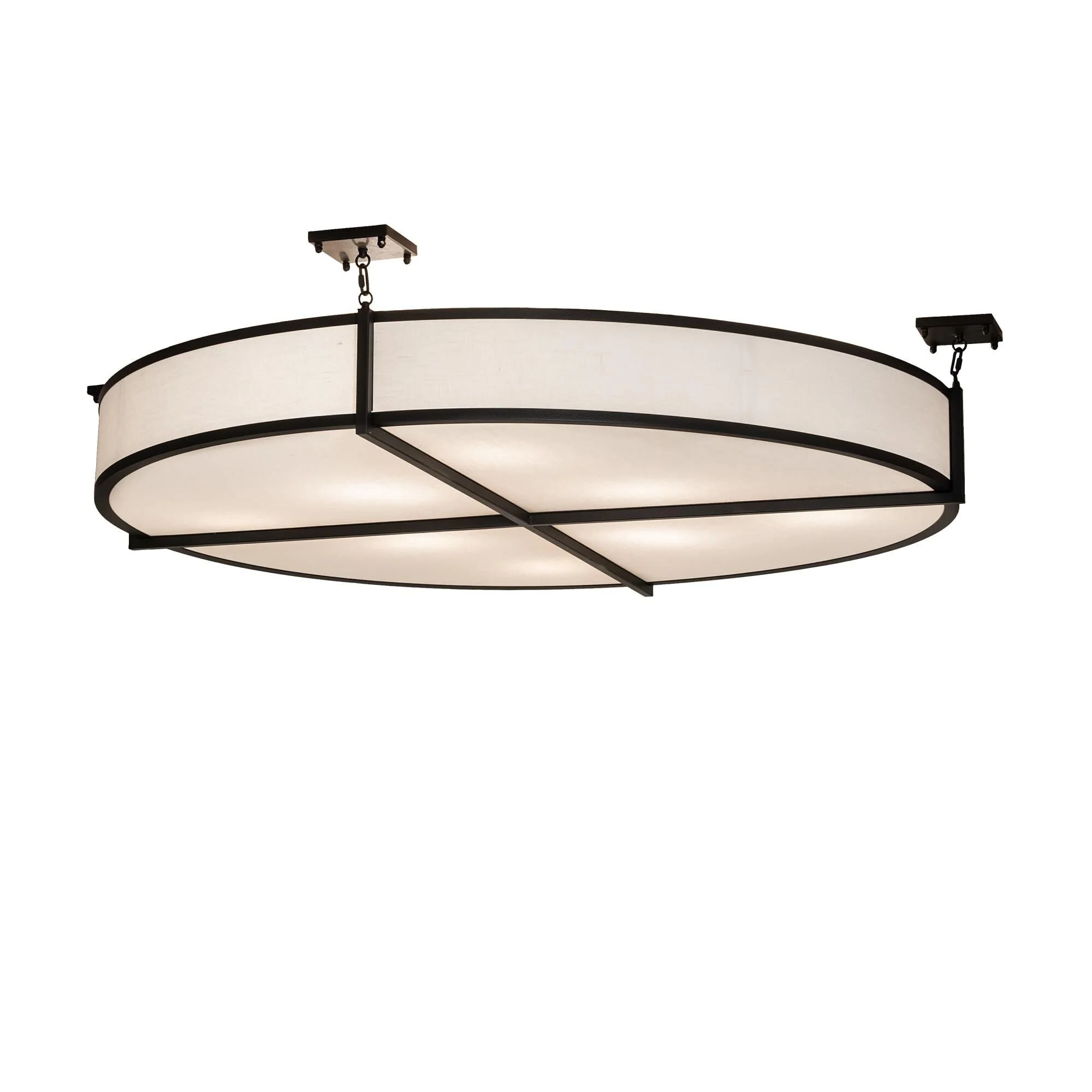 Meyda Lighting Smythe Craftsman 60 Inch 8 Light Semi Flush Mount Cp746064 - Image 1