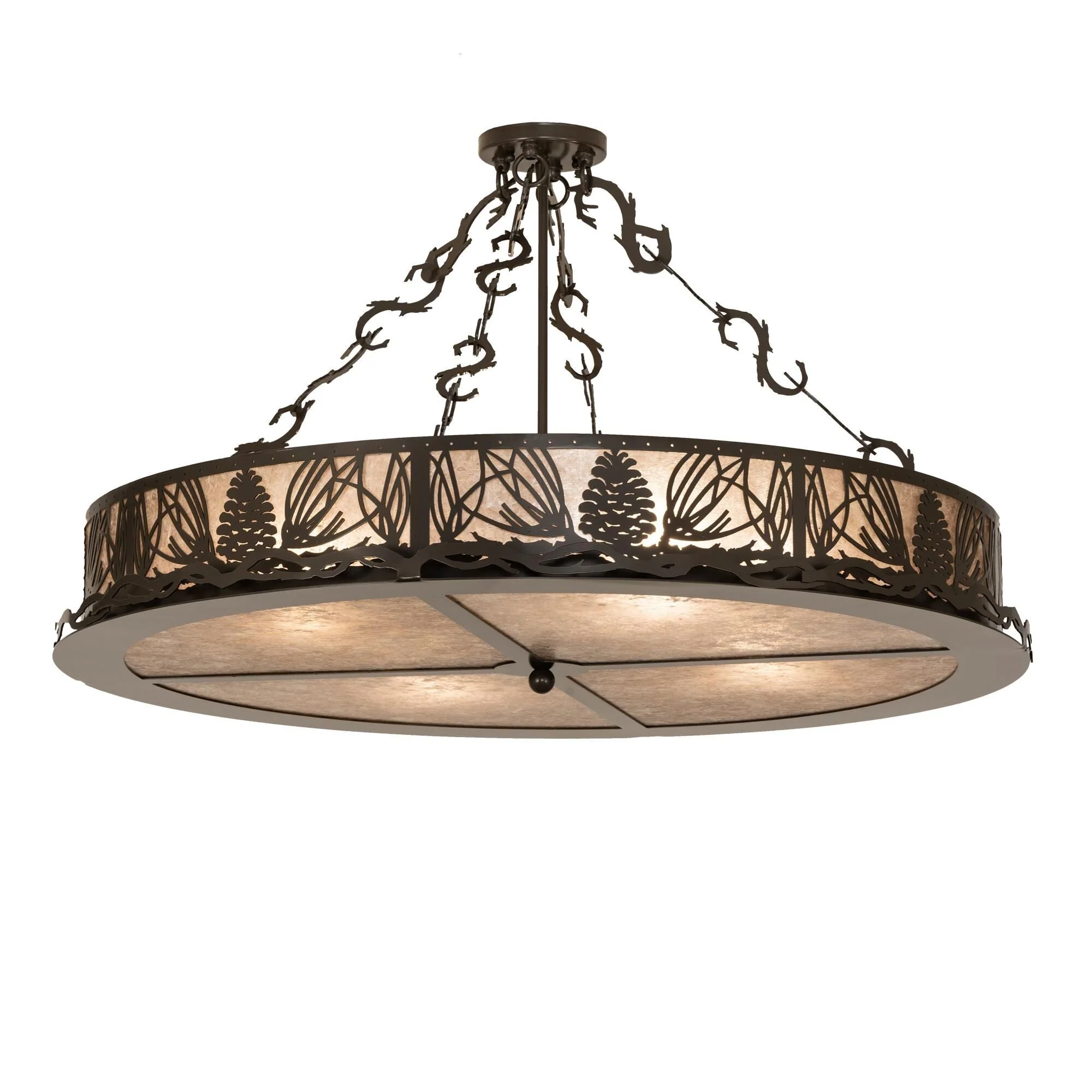Meyda Lighting Mountain Pine 36 Inch 4 Light Semi Flush Mount Cp746116 - Image 1