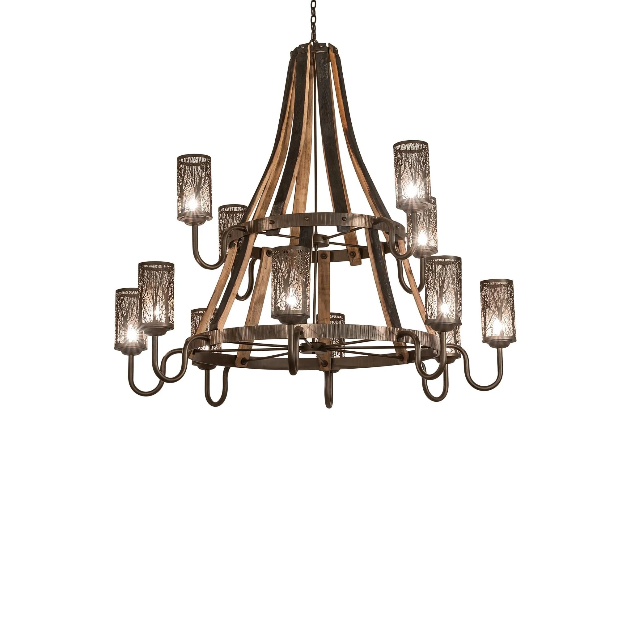 Meyda Lighting Barrel Stave 60 Inch 12 Light Chandelier Cp779817 - Image 1