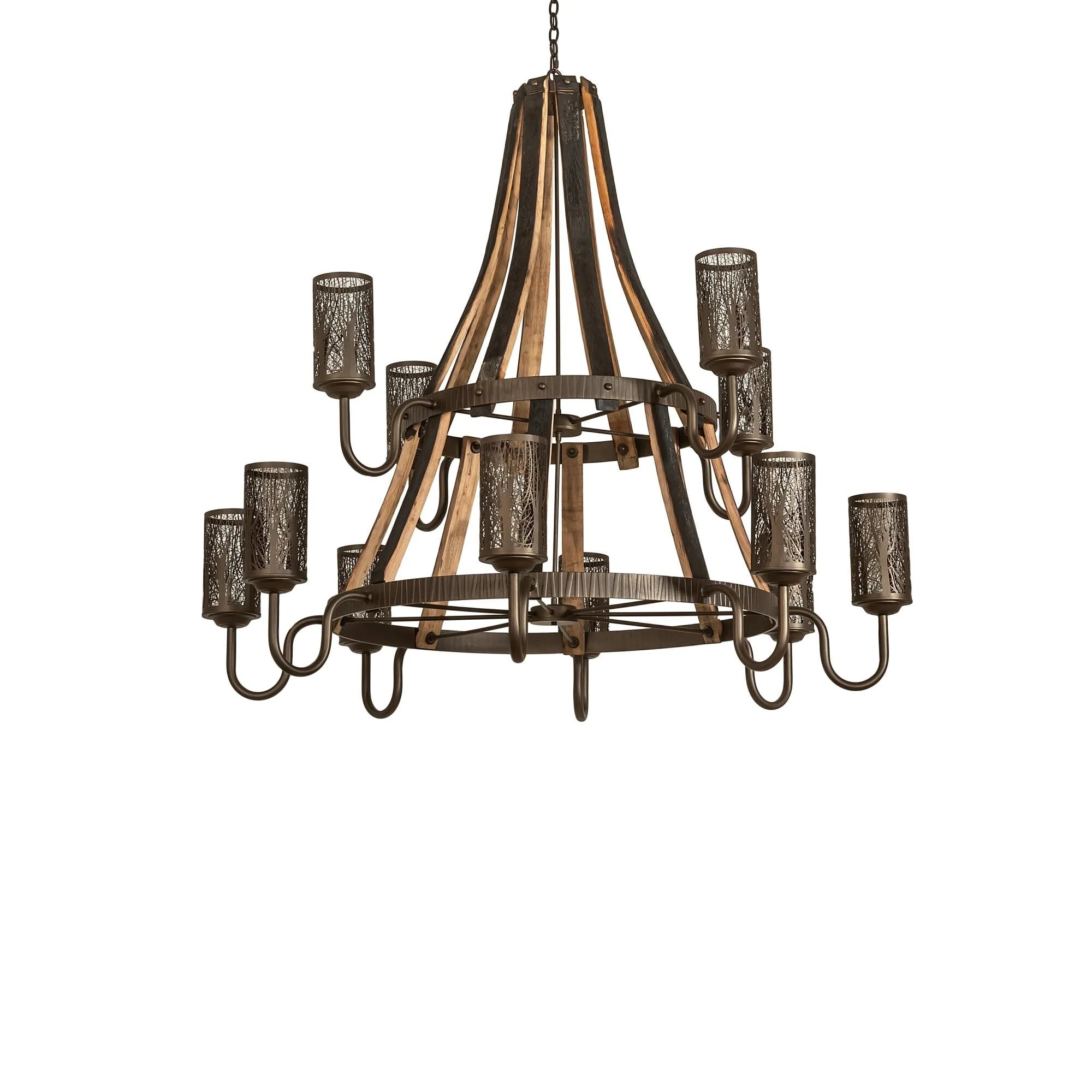 Meyda Lighting Barrel Stave 60 Inch 12 Light Chandelier Cp779817 - Image 3