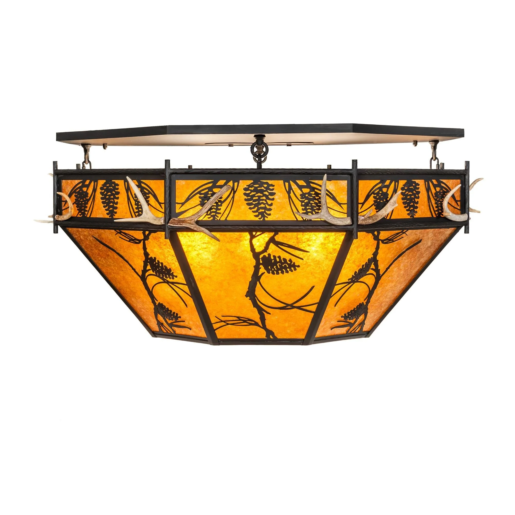Meyda Lighting Whispering Pines 46 Inch 8 Light Semi Flush Mount Cp780153 - Image 3