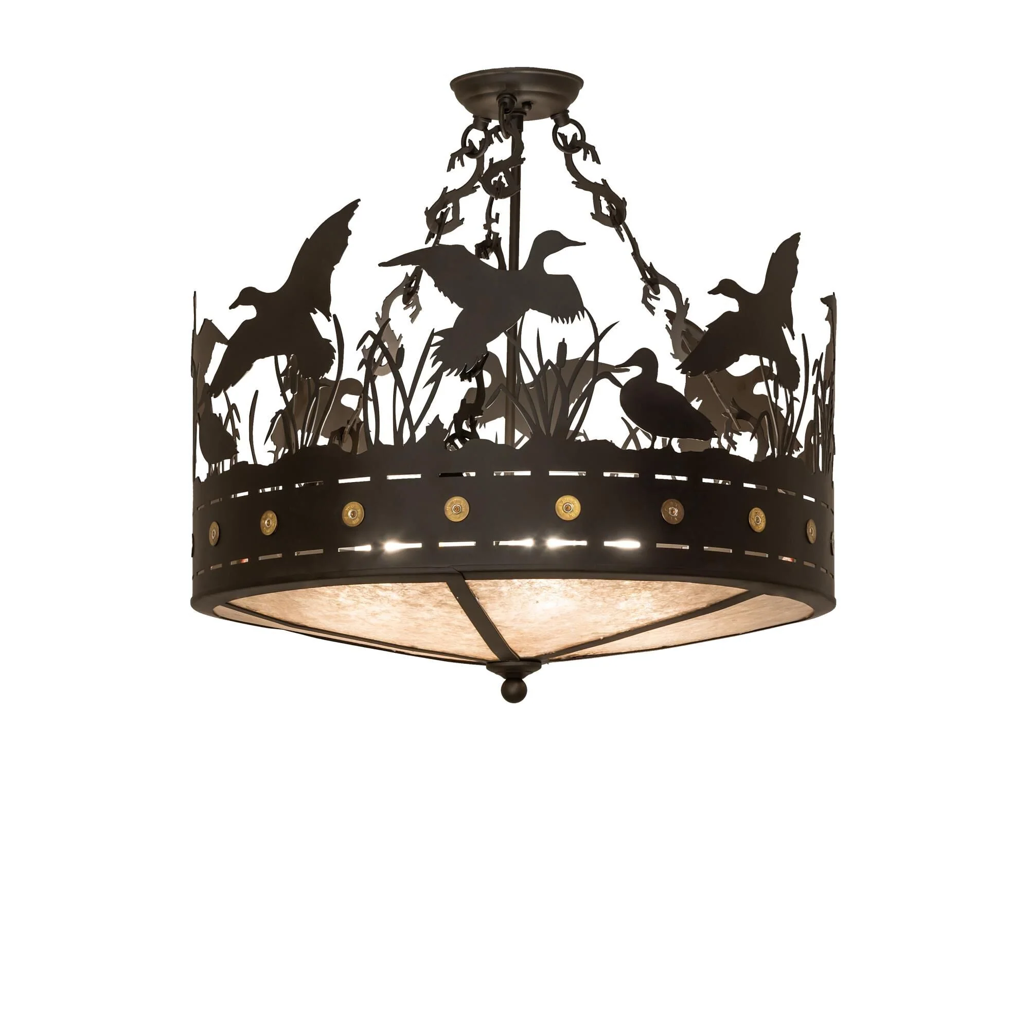 Meyda Lighting Ducks In Flight 24 Inch 4 Light Semi Flush Mount Cp746127 - Image 1
