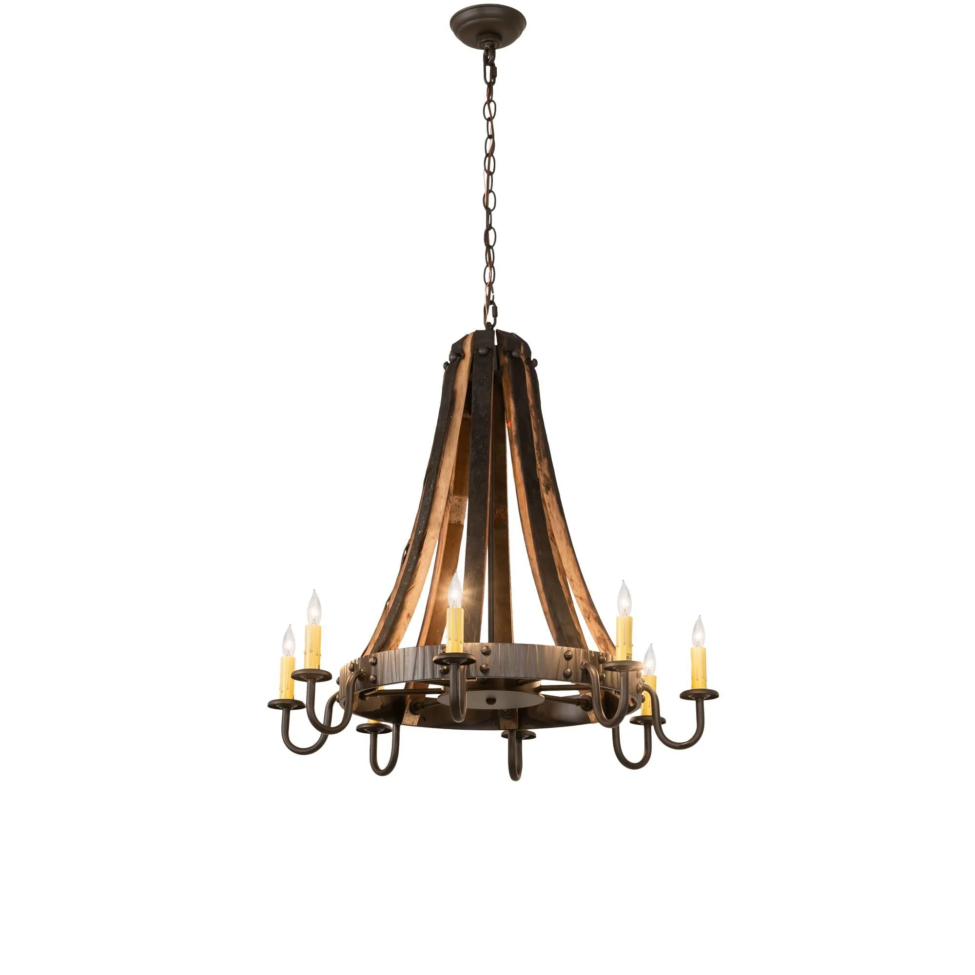 Meyda Lighting Barrel Stave 27 Inch 8 Light Chandelier Cp779777 - Image 1