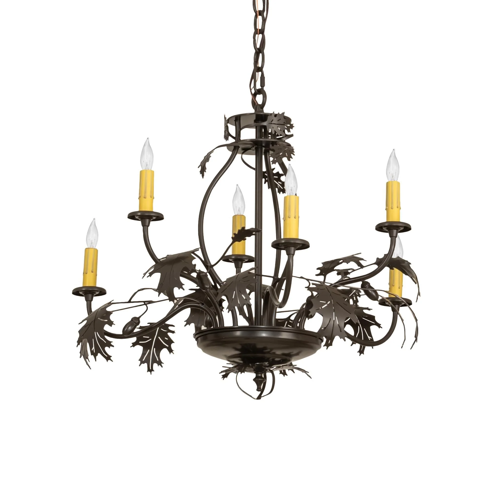 Meyda Lighting Oak Leaf And Acorn 28 Inch 6 Light Chandelier Cp779766 - Image 2