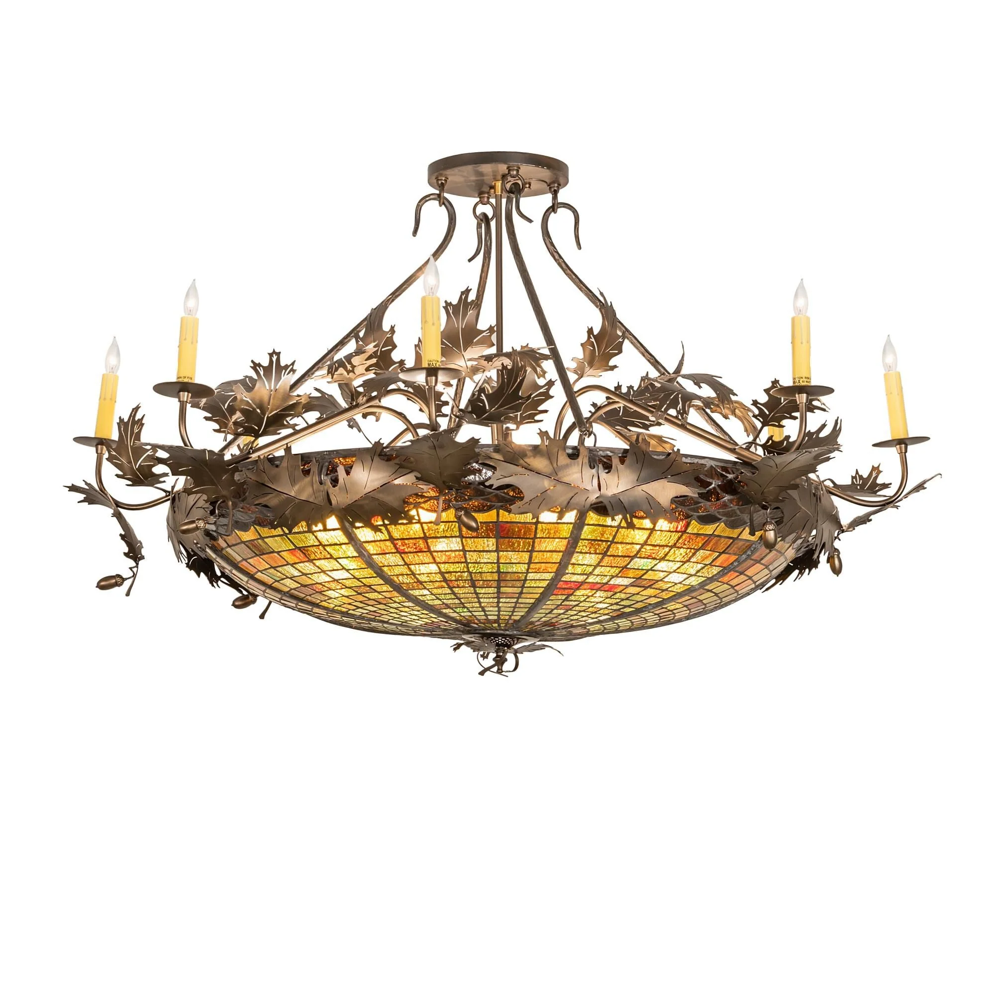 Meyda Lighting Acorn And Oak Leaf 48 Inch 8 Light Semi Flush Mount Cp780160 - Image 1