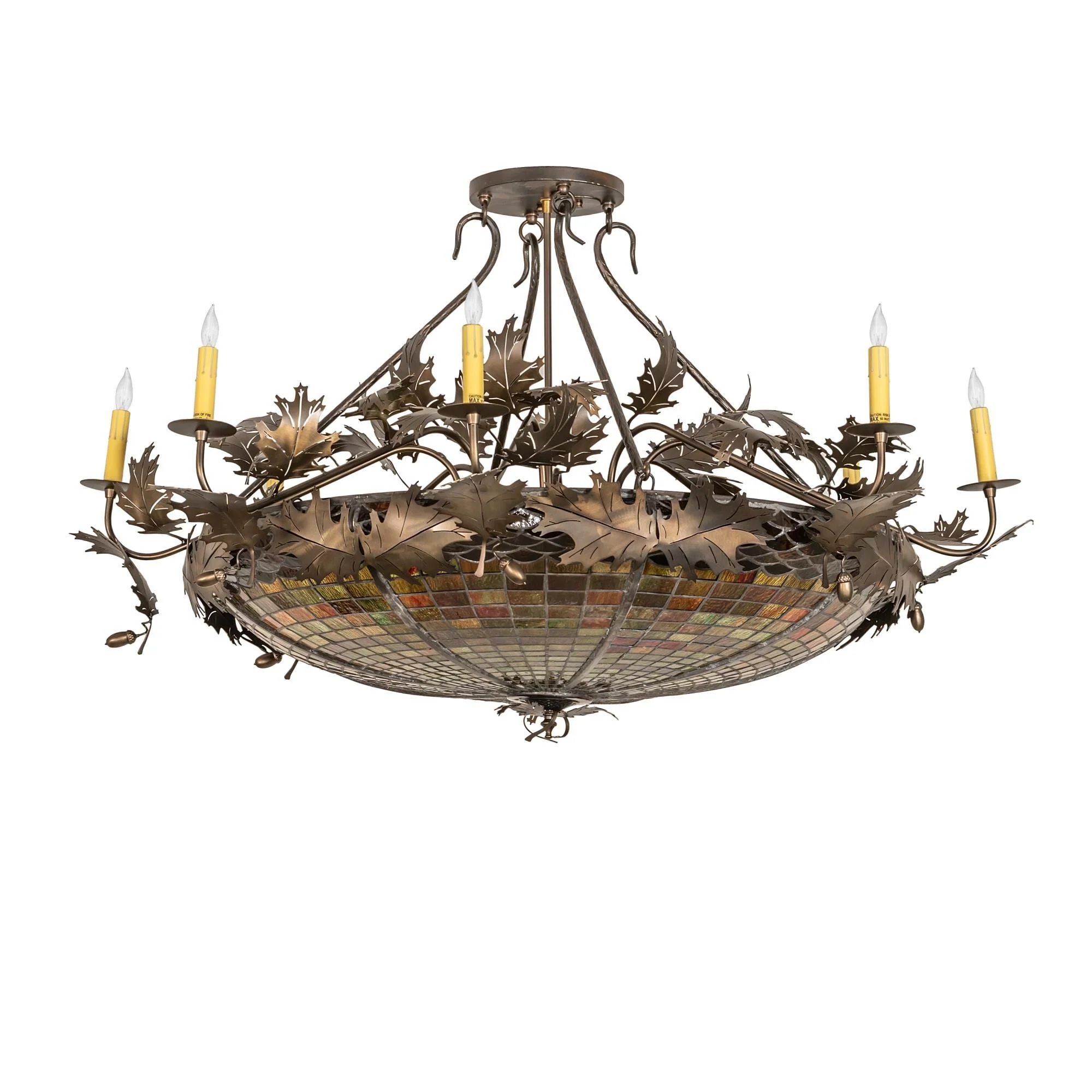 Meyda Lighting Acorn And Oak Leaf 48 Inch 8 Light Semi Flush Mount Cp780160 - Image 3