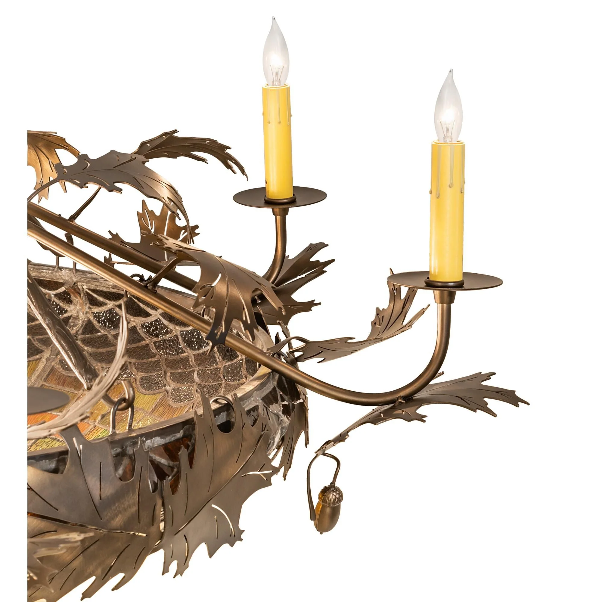 Meyda Lighting Acorn And Oak Leaf 48 Inch 8 Light Semi Flush Mount Cp780160 - Image 2