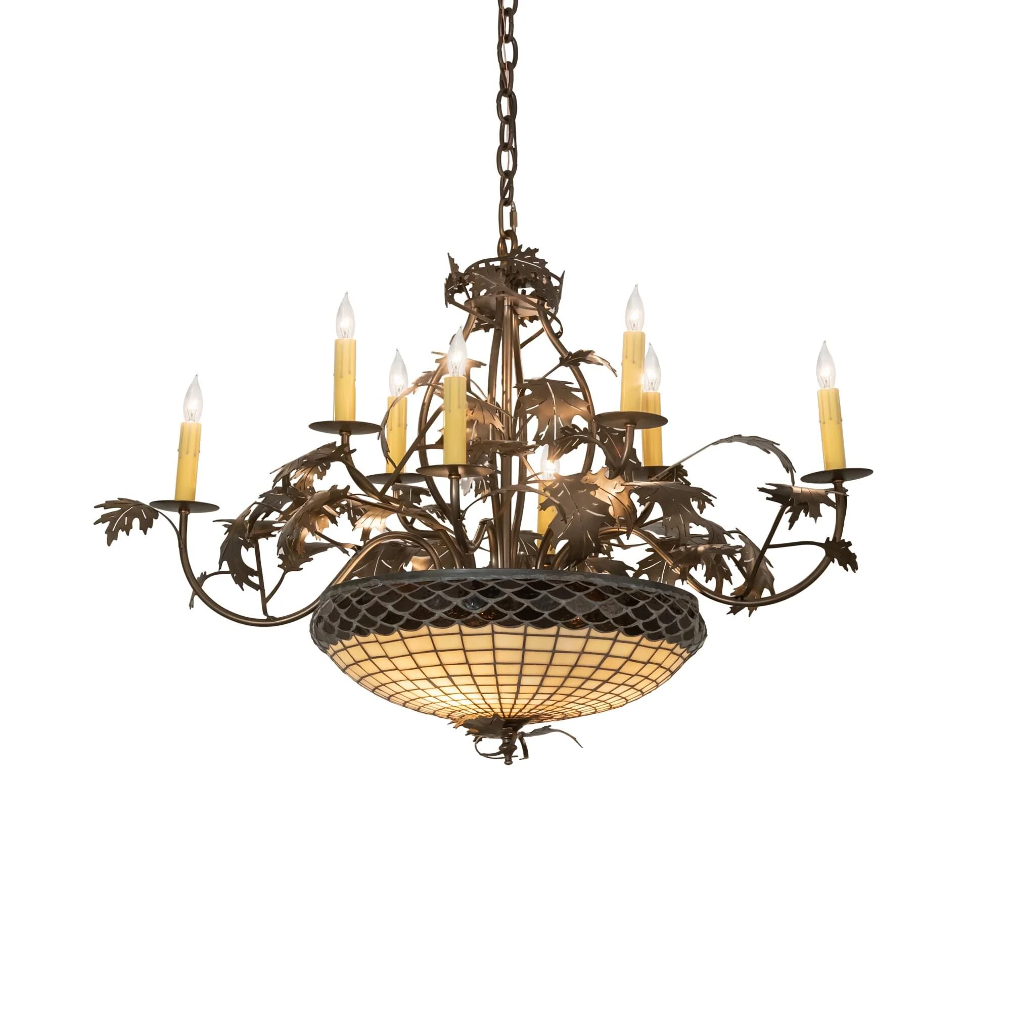 Meyda Lighting Greenbriar Oak 36 Inch 11 Light Chandelier Cp779771 - Image 1