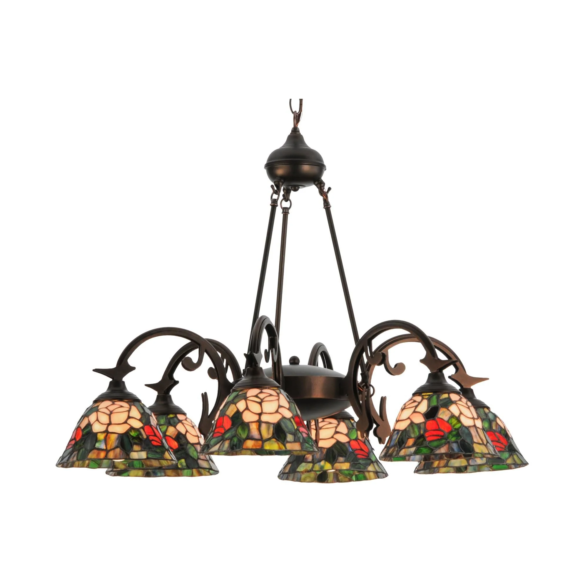 Meyda Lighting Tiffany Rosebush 32 Inch 6 Light Chandelier Cp42168 - Image 1