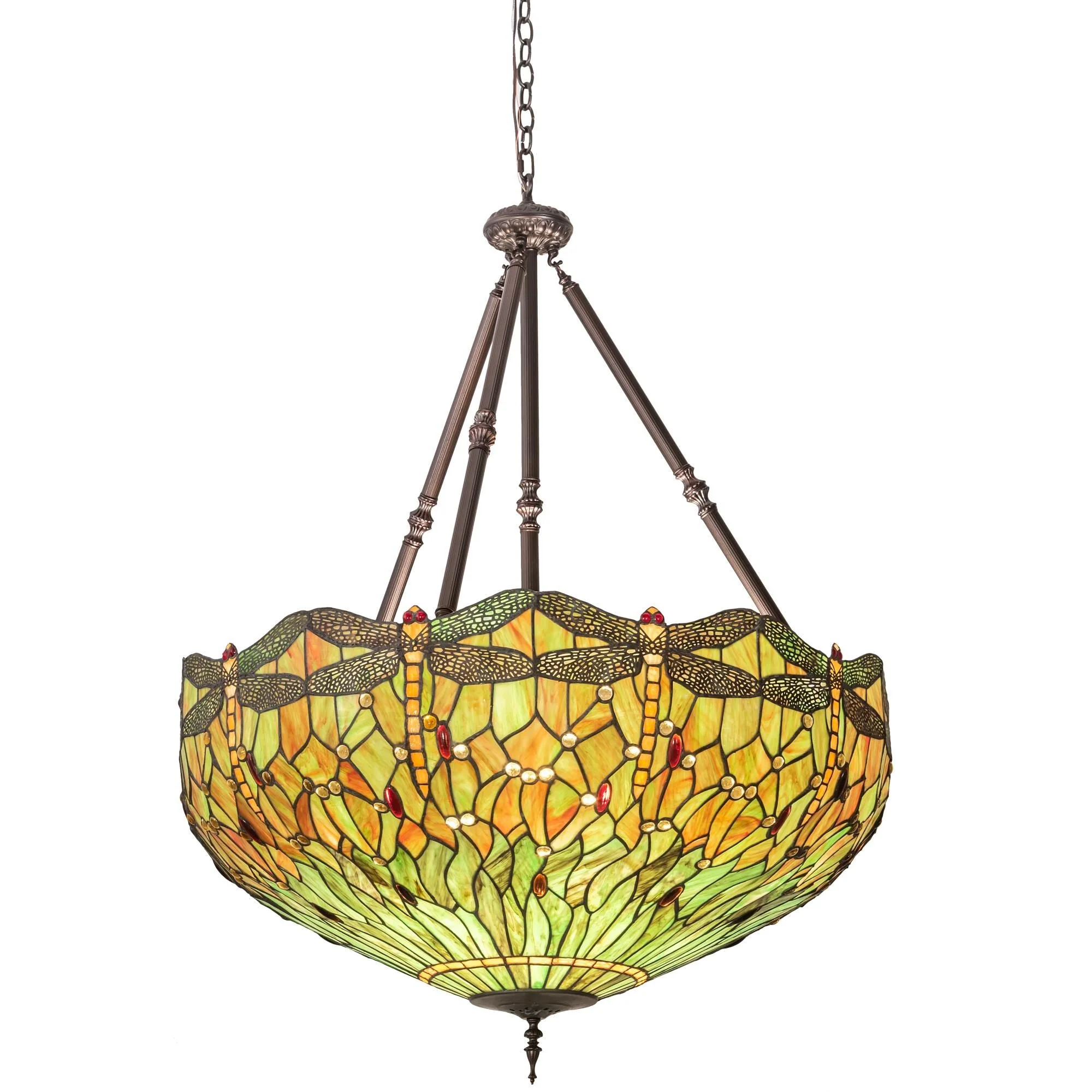 Meyda Lighting Tiffany Hanginghead Dragonfly 38 Inch Large Pendant Cp47711 - Image 1