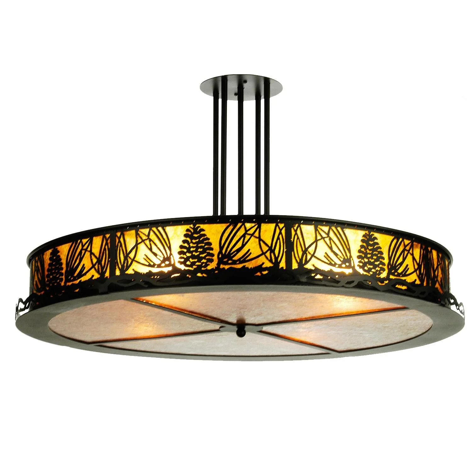 Meyda Lighting Mountain Pine 36 Inch 4 Light Semi Flush Mount Cp49733 - Image 1
