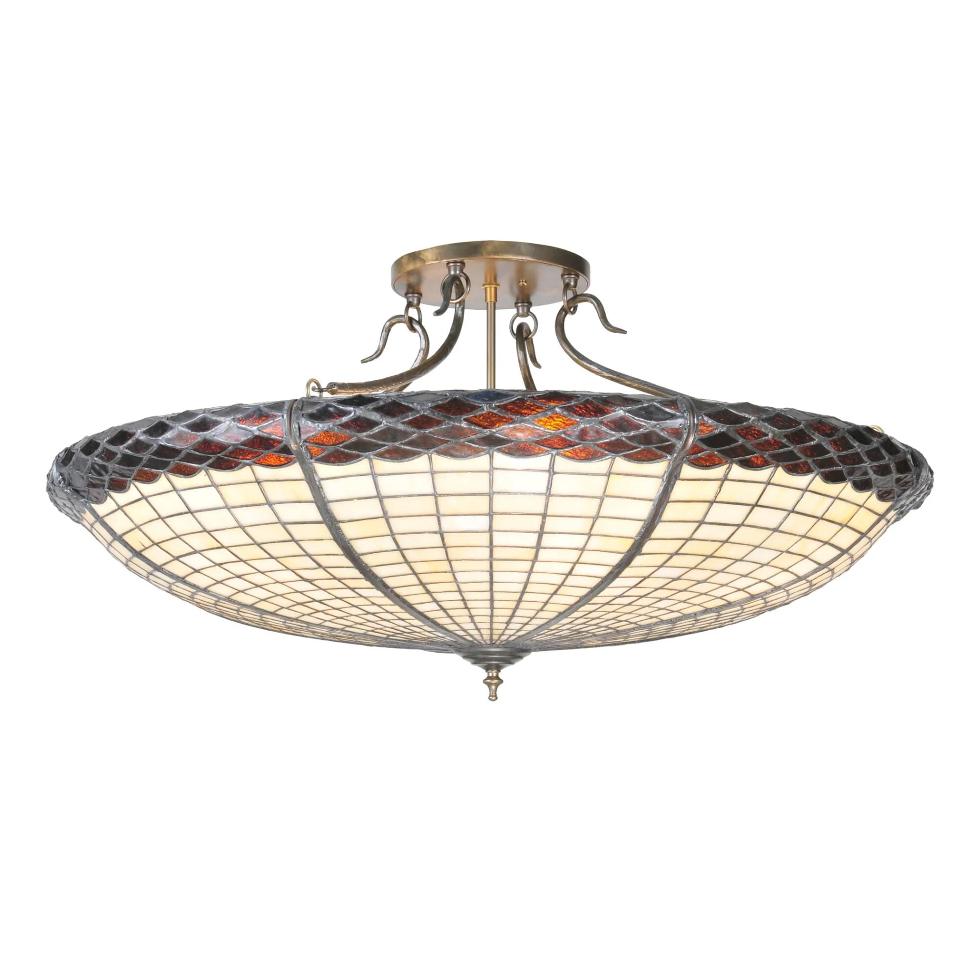 Meyda Lighting Greenbriar Oak 36 Inch 6 Light Semi Flush Mount Cp58876 - Image 1