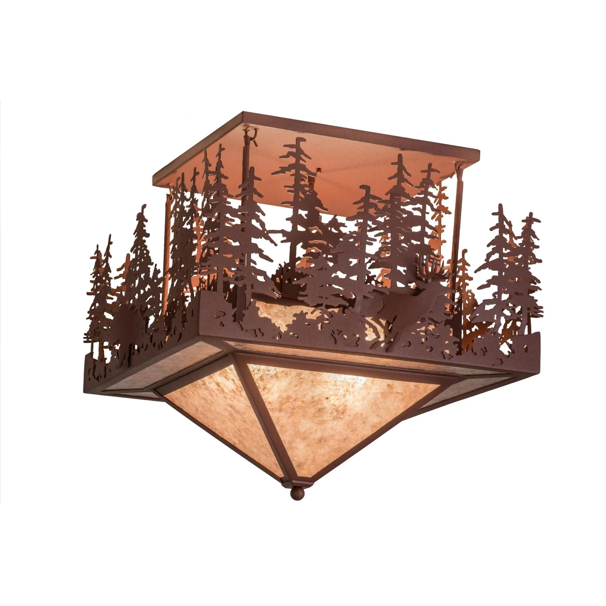 Meyda Lighting Wildlife At Pine Lake 37 Inch 4 Light Flush Mount Cp71294 - Image 1