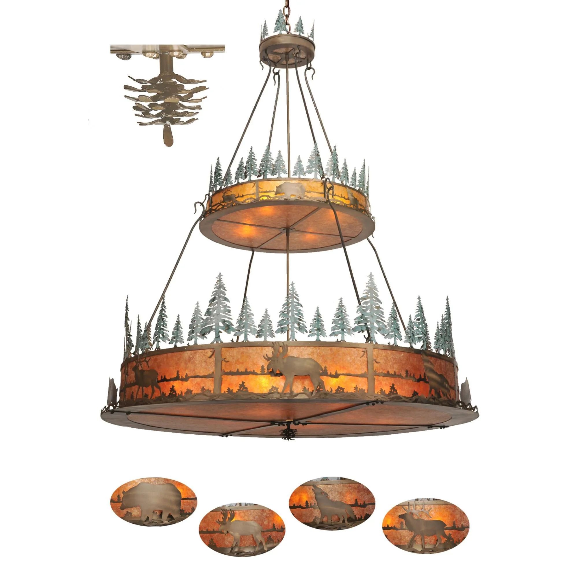 Meyda Lighting Wildlife At Pine Lake 72 Inch Large Pendant Cp72148 - Image 1