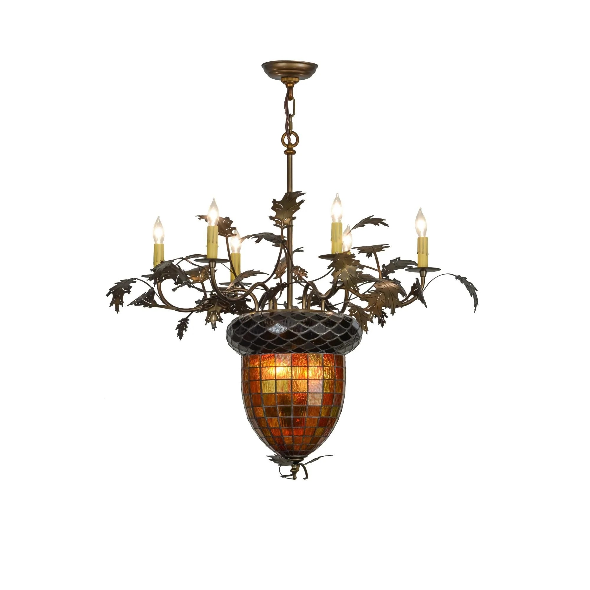 Meyda Lighting Greenbriar Oak 36 Inch 2 Light Semi Flush Mount Cp75804 - Image 1