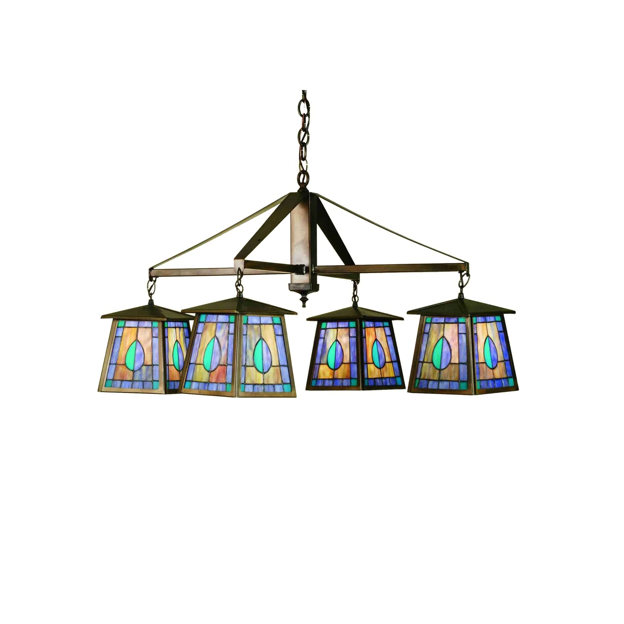 Meyda Lighting Mackintosh Leaf 38 Inch 4 Light Chandelier Cp77162 - Image 1