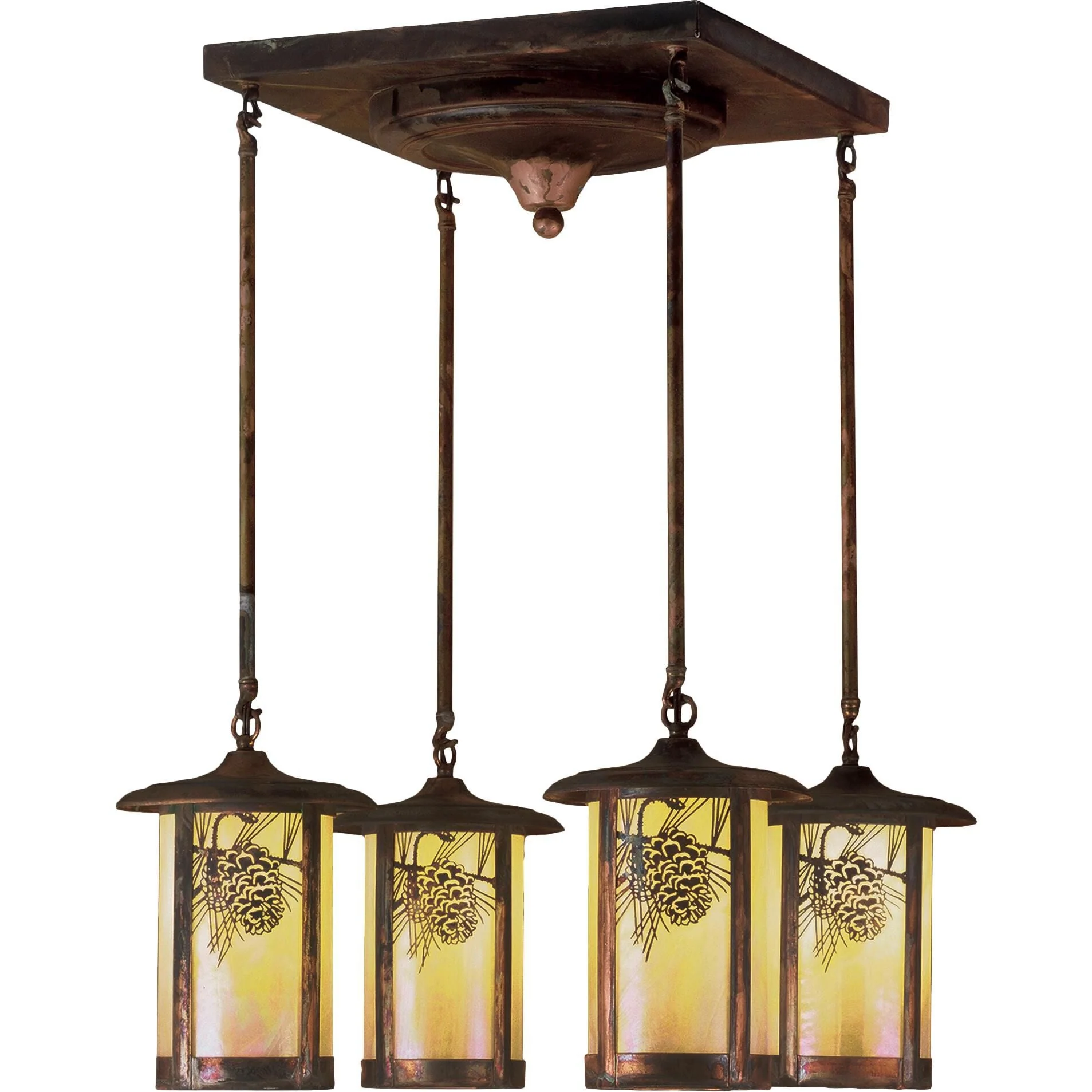 Meyda Lighting Fulton Winter Pine 21 Inch 4 Light Semi Flush Mount Cp77738 - Image 1