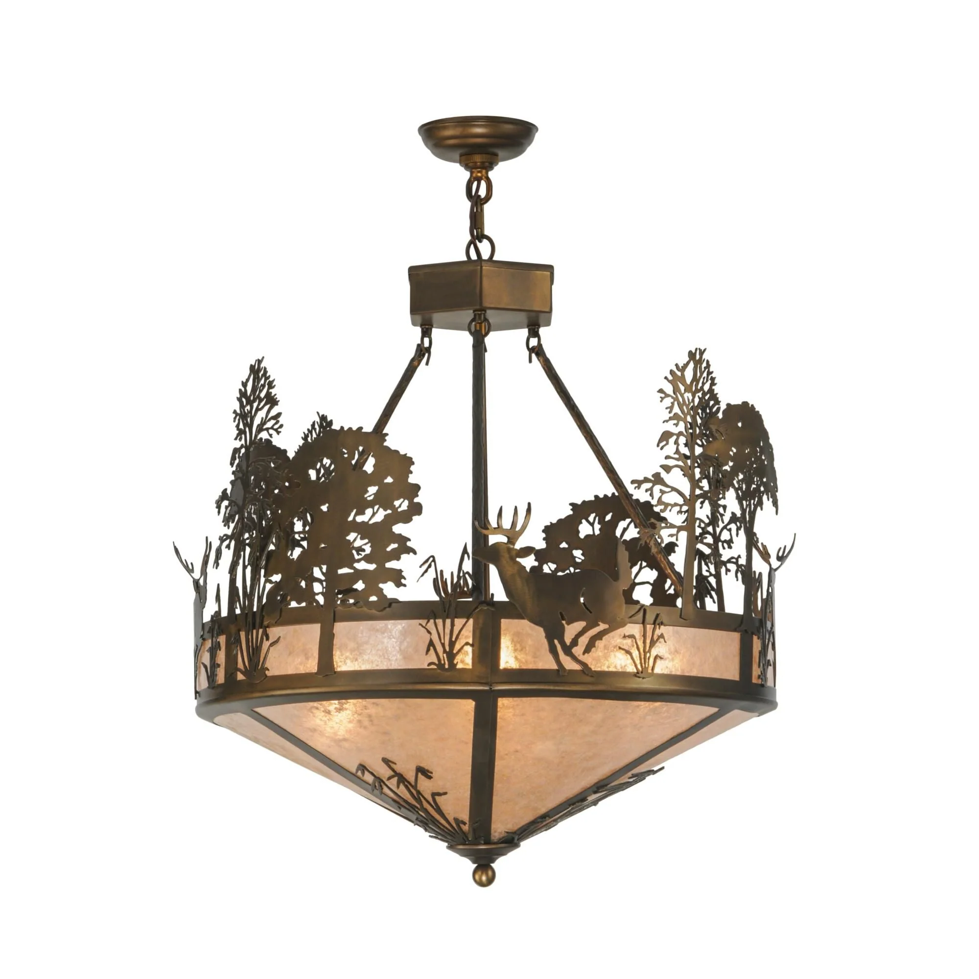Meyda Lighting Deer Through The Trees 26 Inch Large Pendant Cp77826 - Image 1