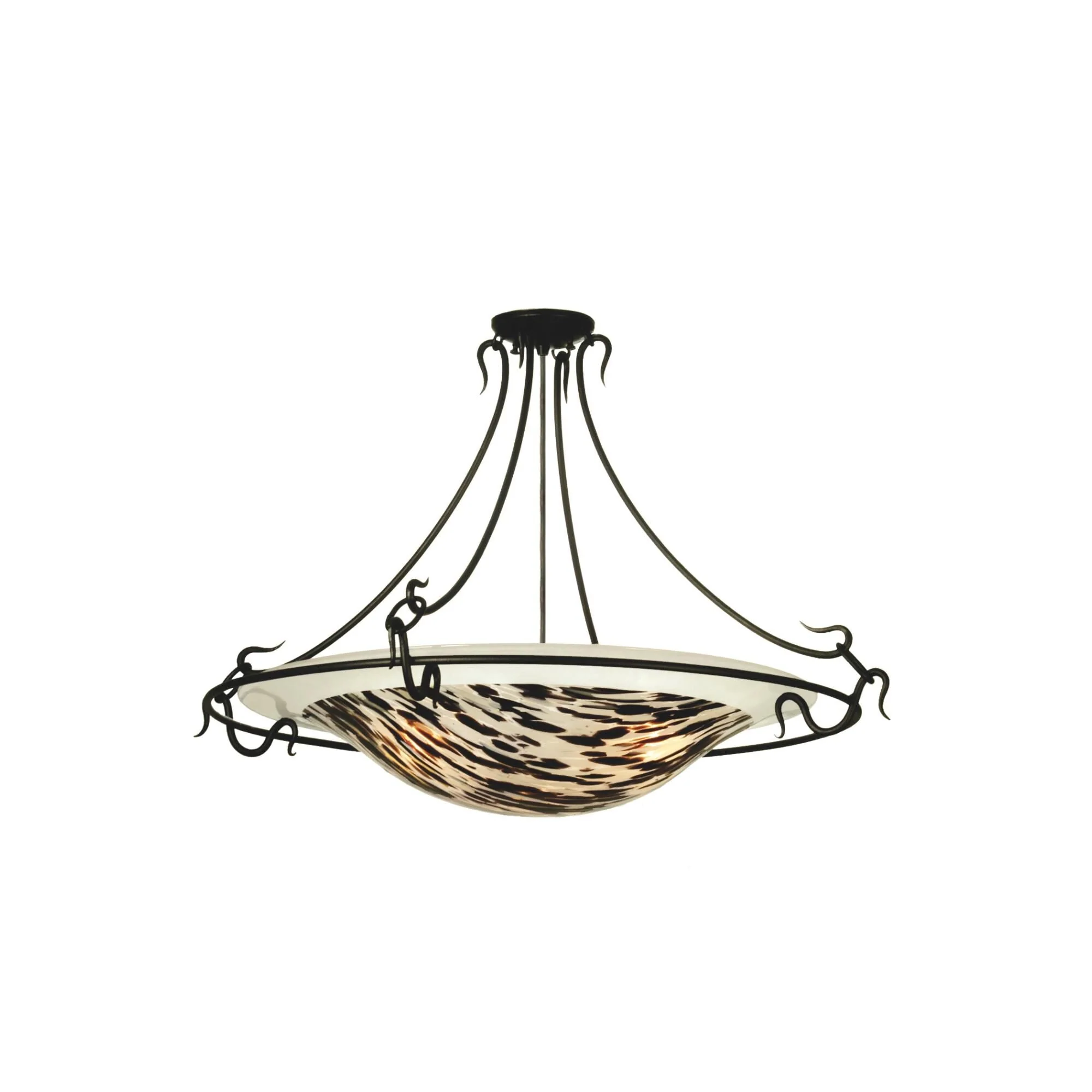 Meyda Lighting La Perla Nera 35 Inch 3 Light Semi Flush Mount Cp91487 - Image 1