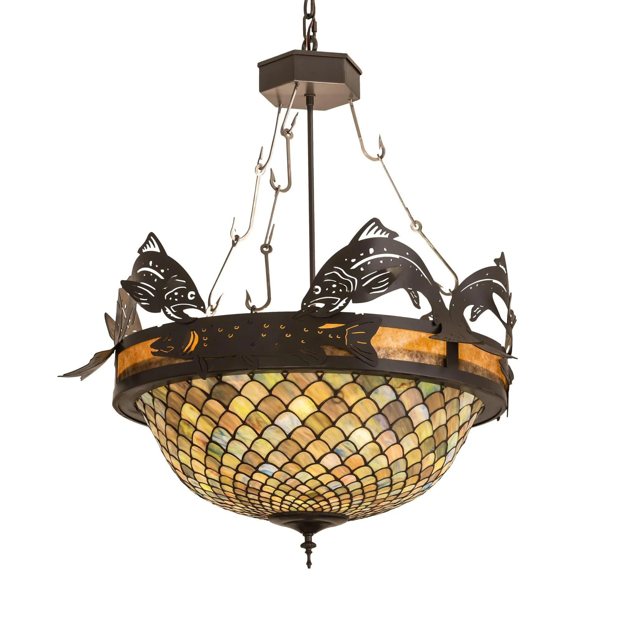Meyda Lighting Catch Of The Day Fishscale 33 Inch Large Pendant Cp91566 - Image 1